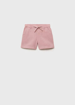 Linen cotton bermuda shorts — Pastel Pink 1