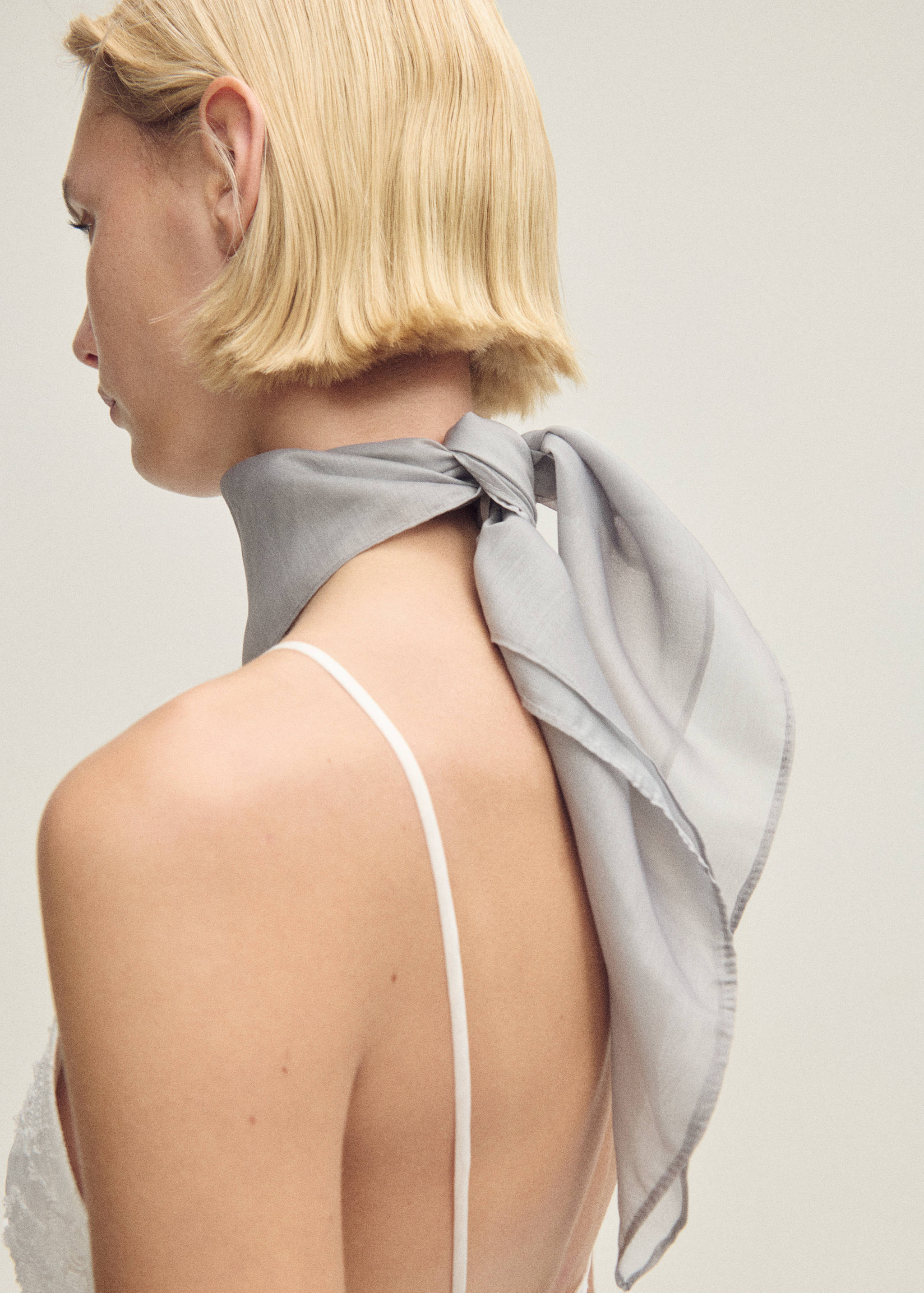 Plain chiffon scarf - General plane