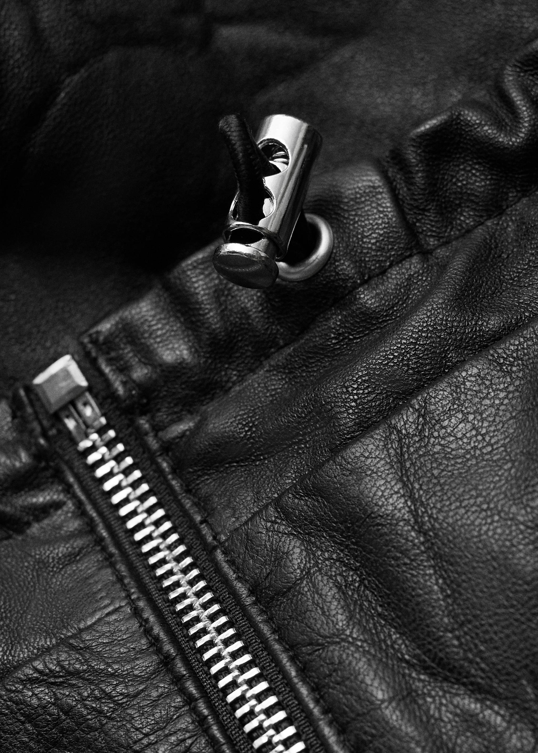Oversized leather jacket - Details of the article 8