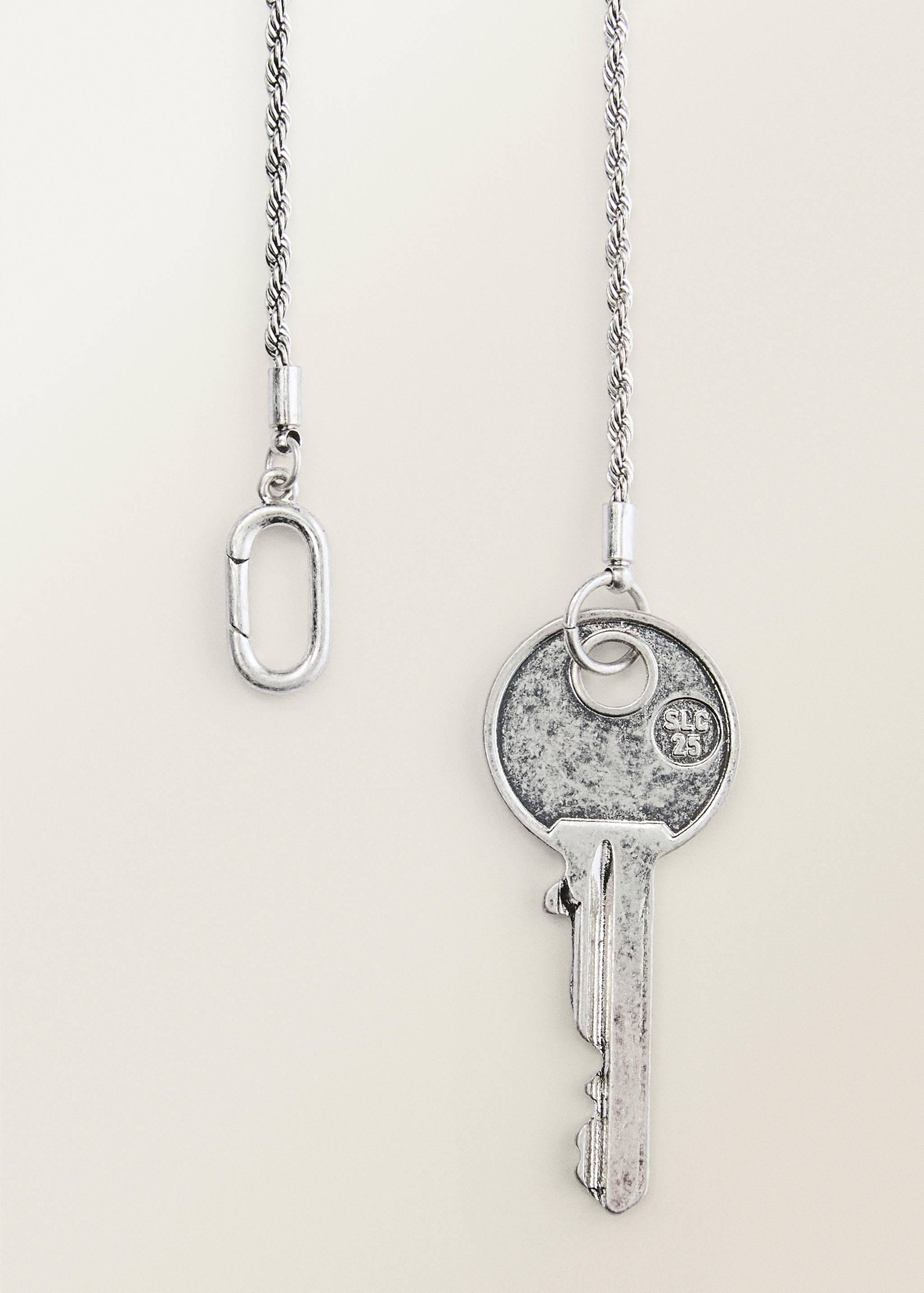 Key necklace with beads - Medium plane