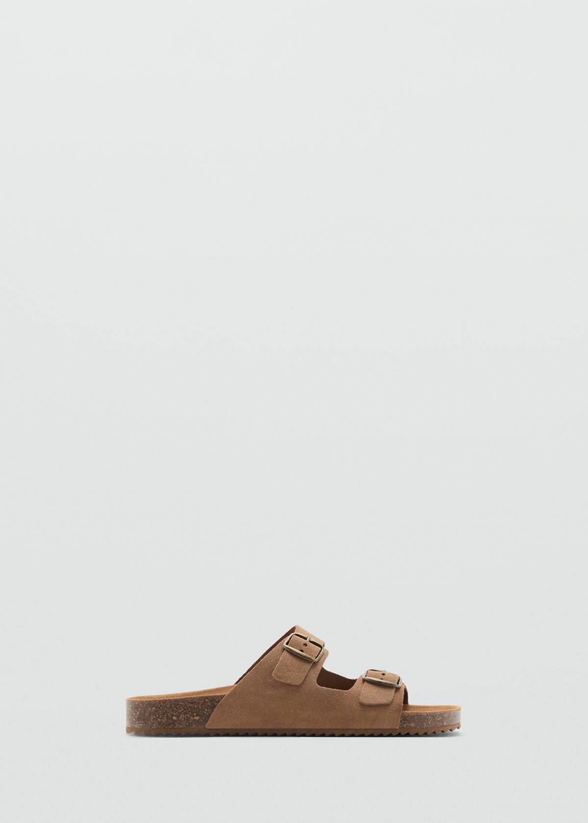 Buckles leather sandal — Medium Brown