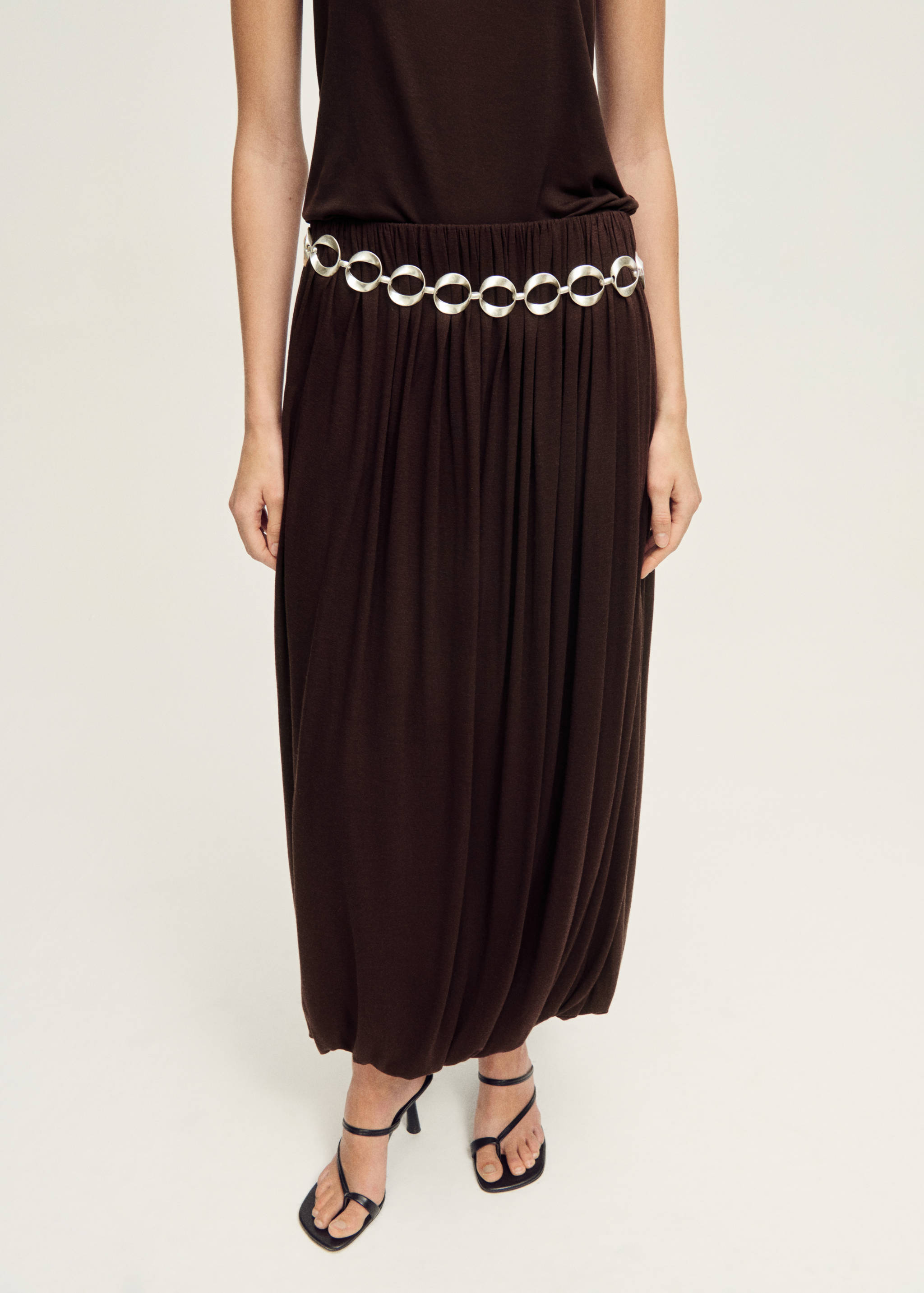 Wool-blend skirt with puffed hem - Medium plane