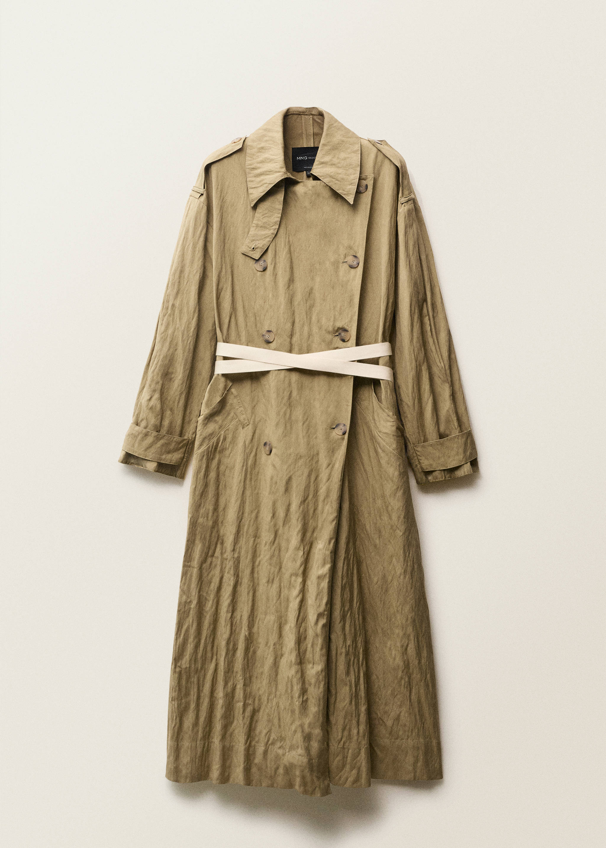 Oversized wrinkled-effect trench coat - Article without model