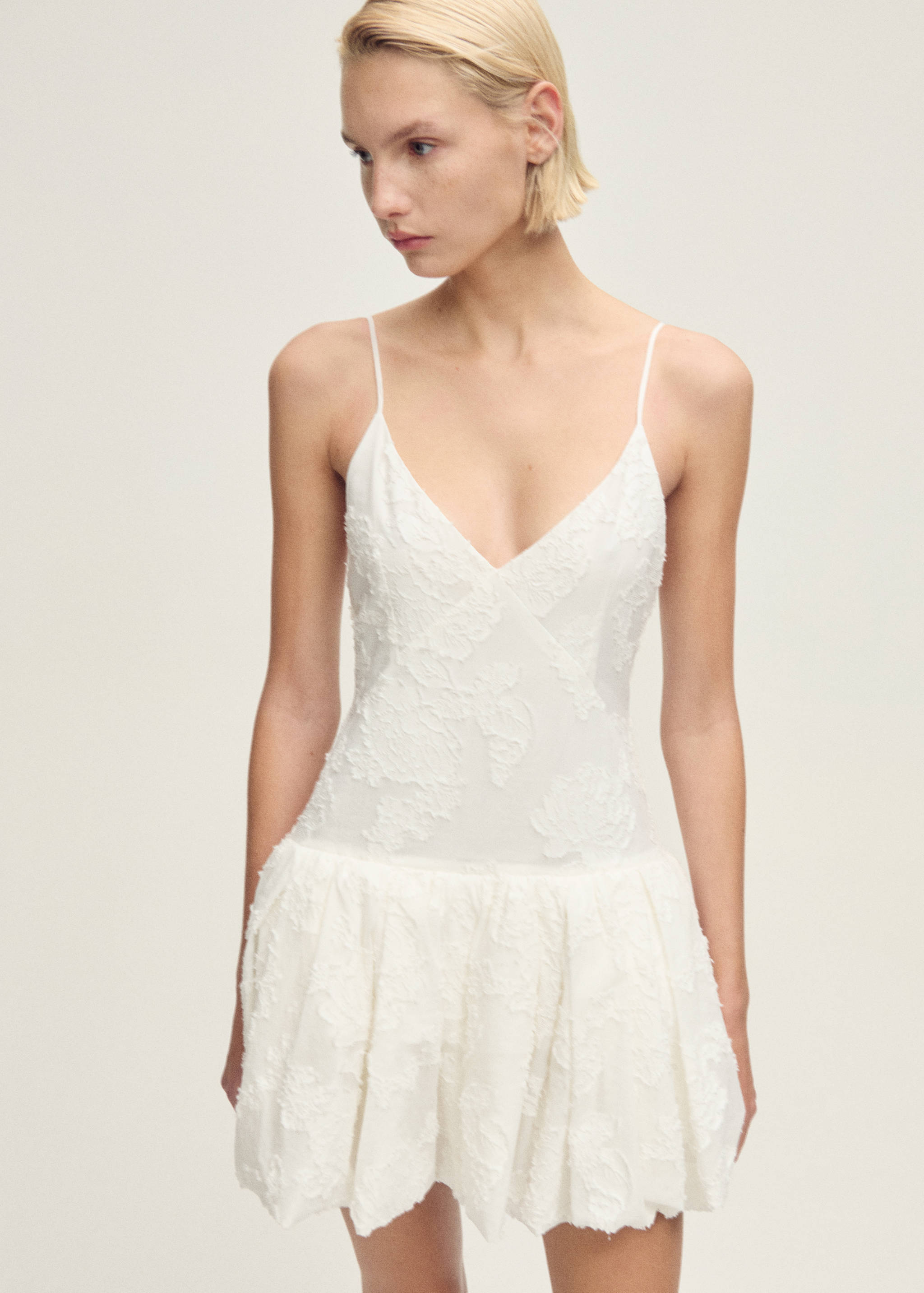 Textured balloon dress - Details of the article 6