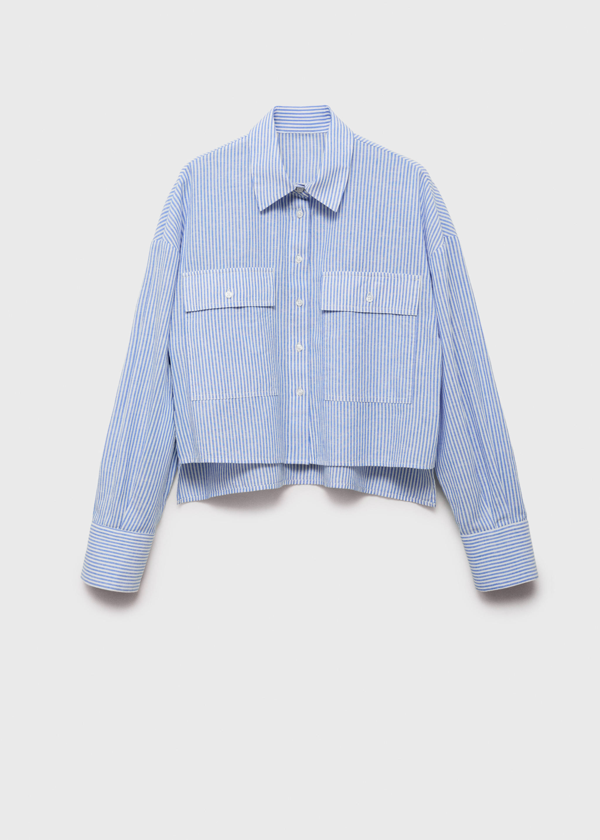 Striped cropped shirt with pockets - Article without model