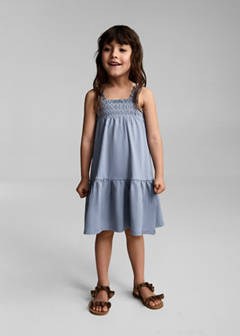 Gathered details dress — Blue 1