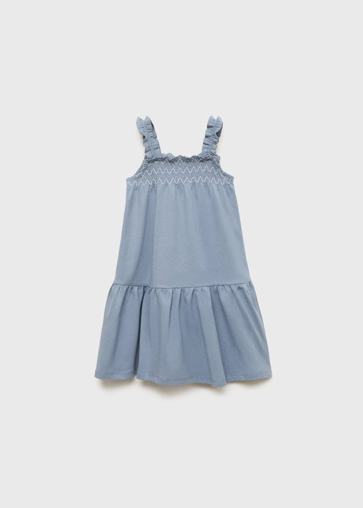 Gathered details dress — Blue