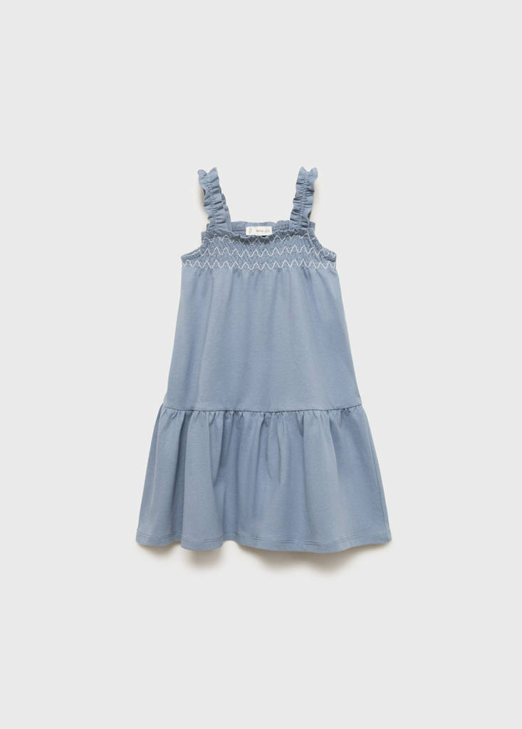 Gathered details dress — Blue