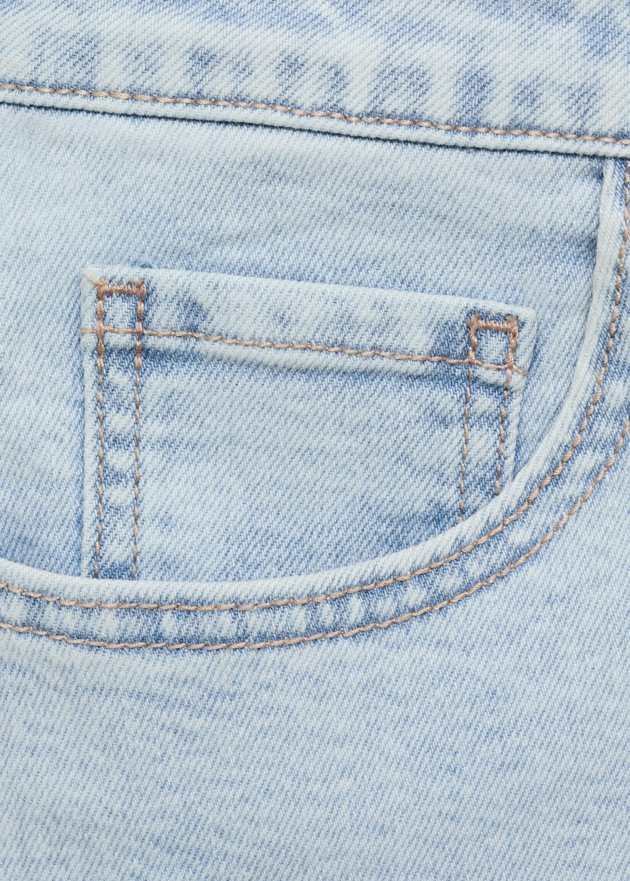 Denim miniskirt with frayed hem - Details of the article 0