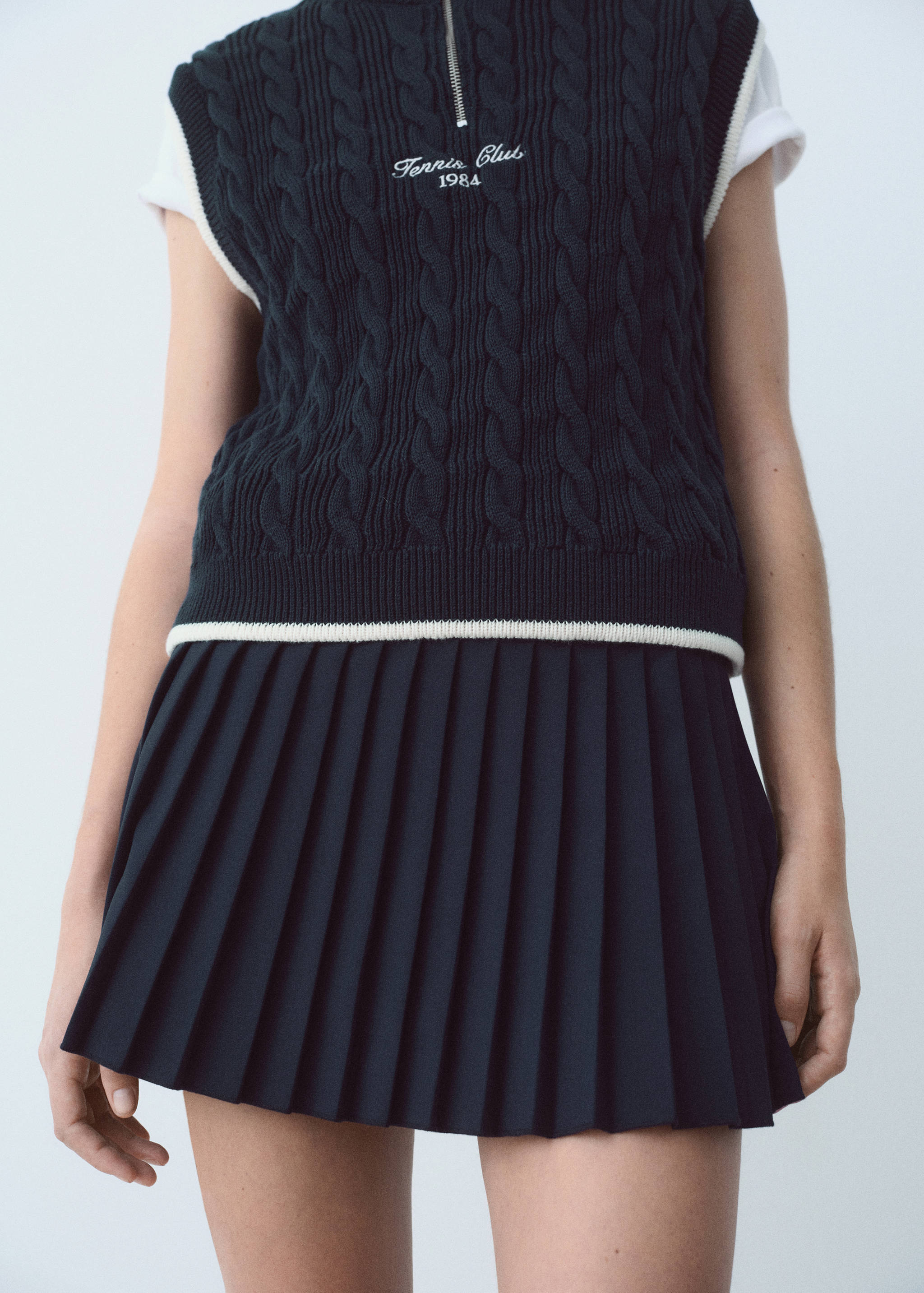 주름 플레어 스커트 - 중간 평면도