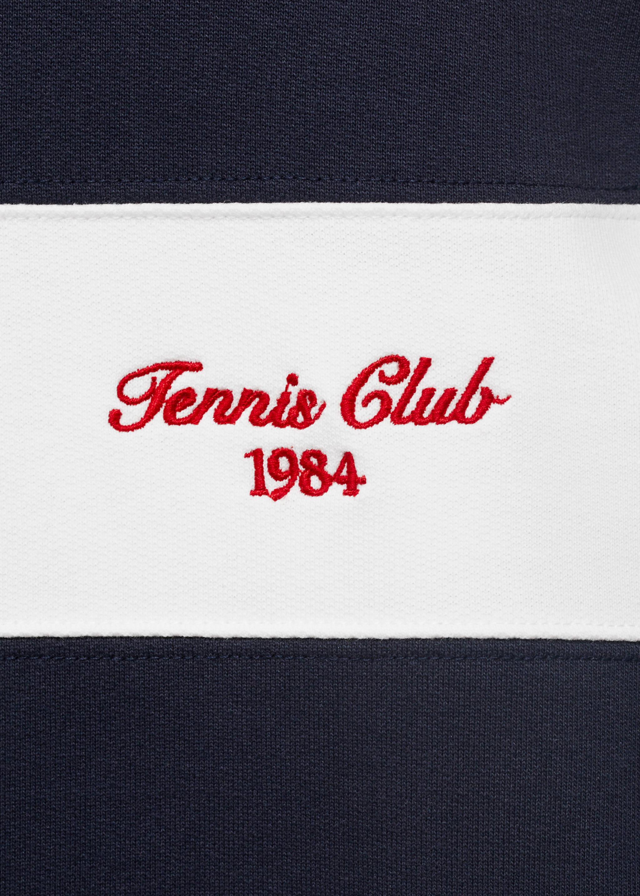 Striped polo shirt with embroidered message - Details of the article 0