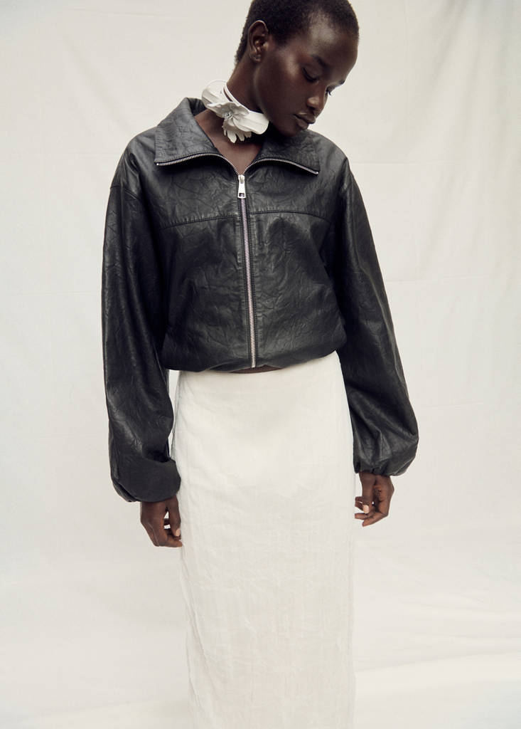 Straight-fit tulle skirt — Off White