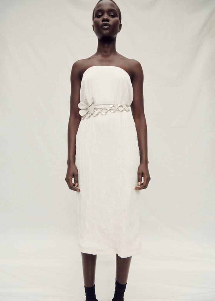 Straight-fit tulle skirt — Off White