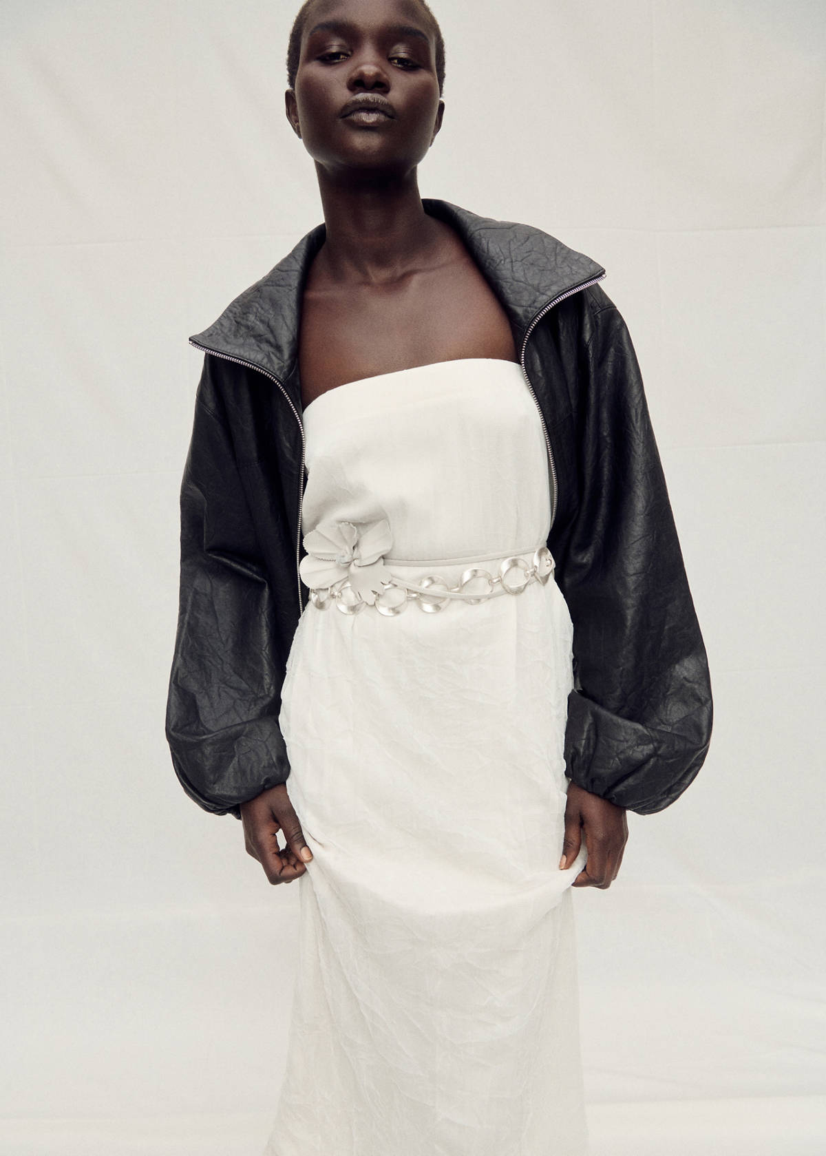 Straight-fit tulle skirt — Off White