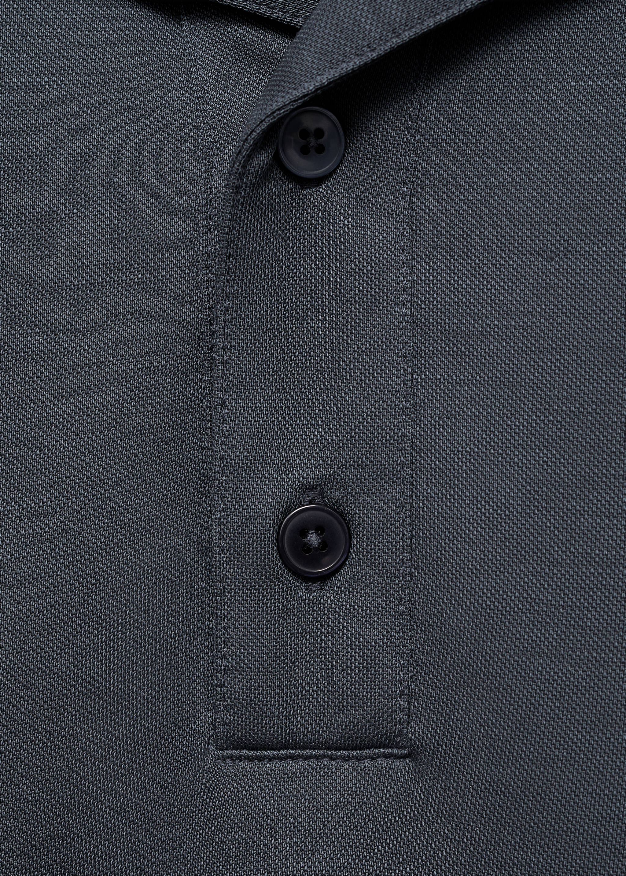 Lyocell polo shirt with bowling collar - Details of the article 0