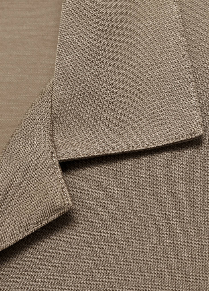 Lyocell polo shirt with bowling collar — Mink Grey