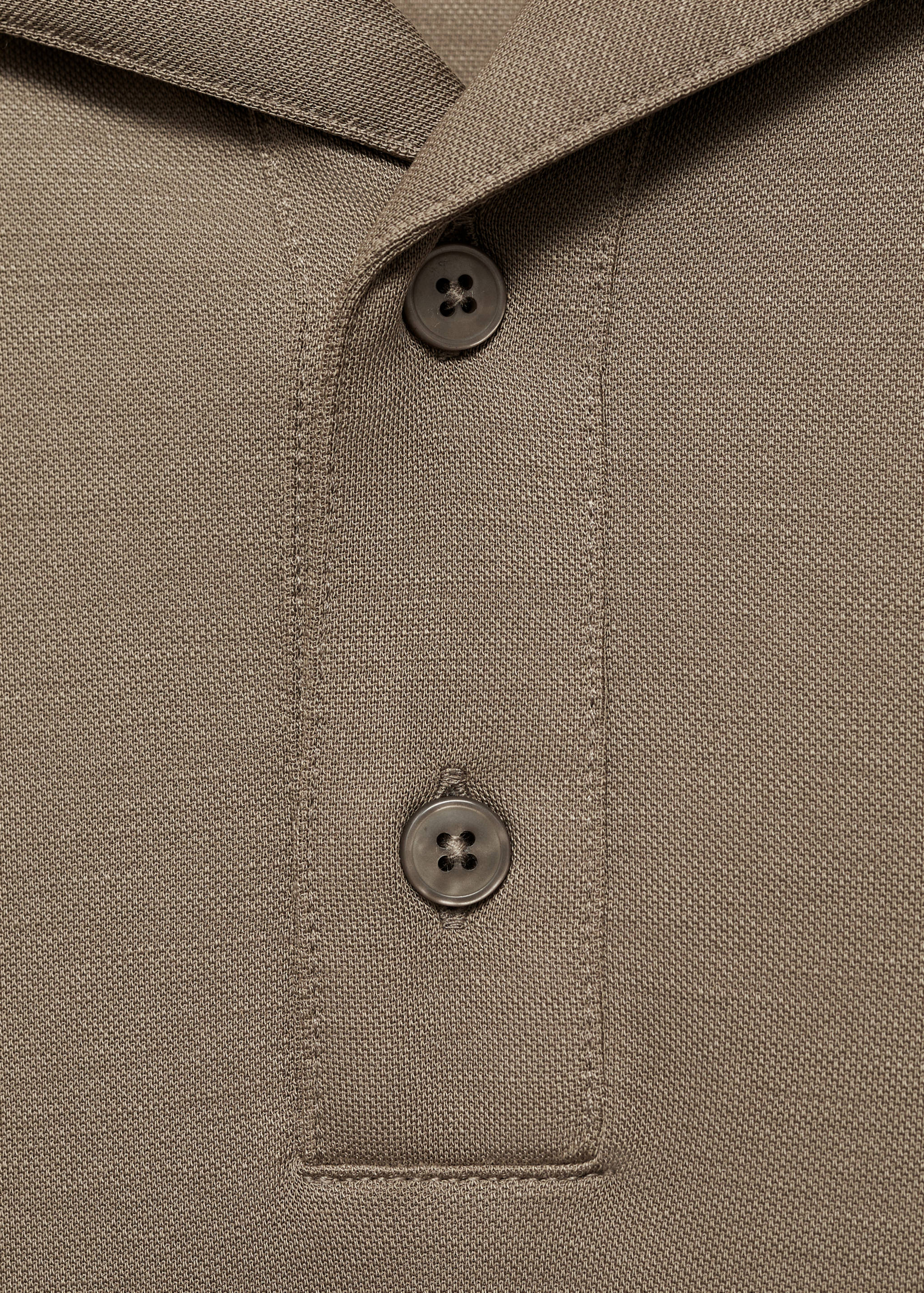 Lyocell polo shirt with bowling collar - Details of the article 0