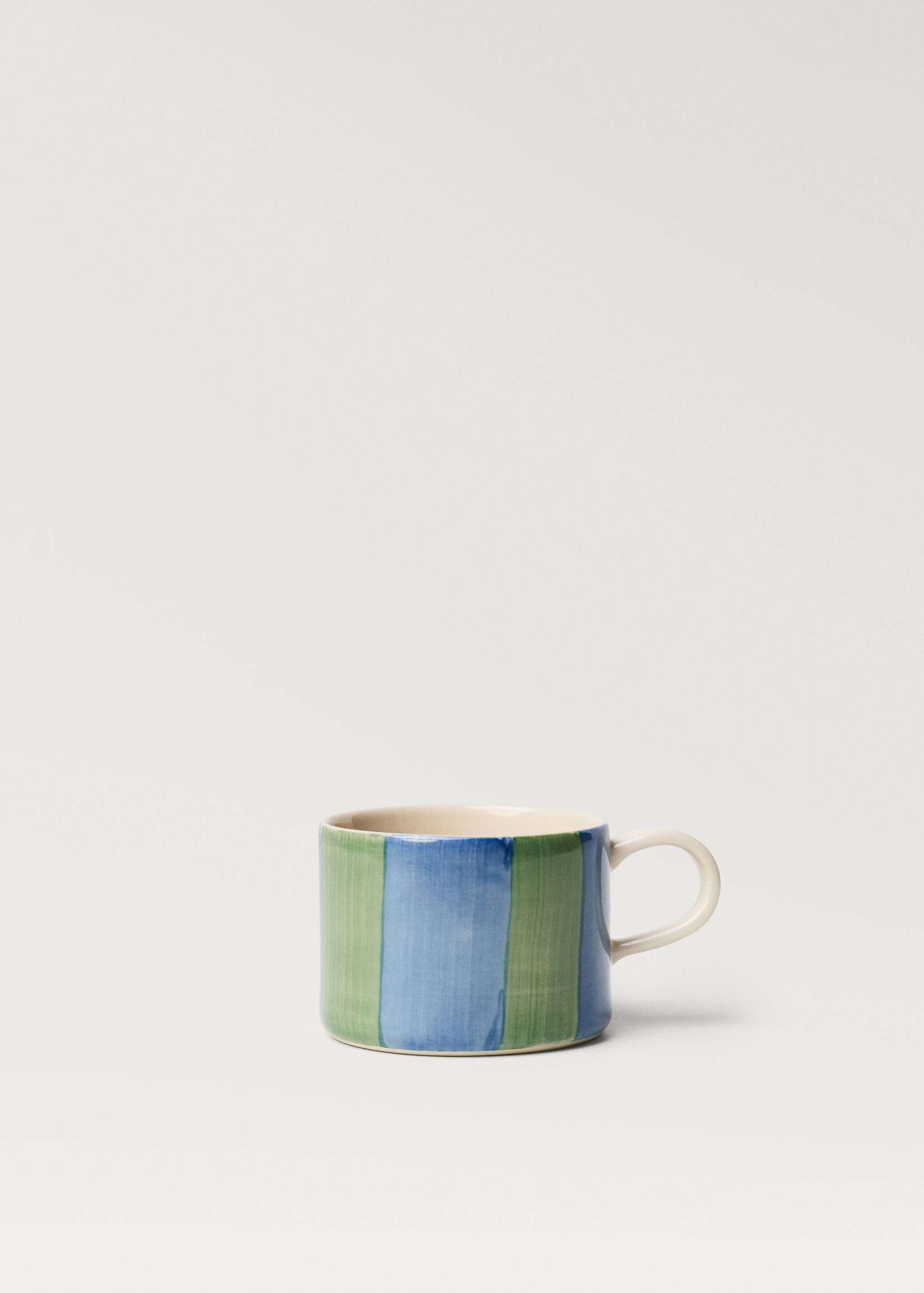 Stoneware cappuccino cup with stripes - Article without model