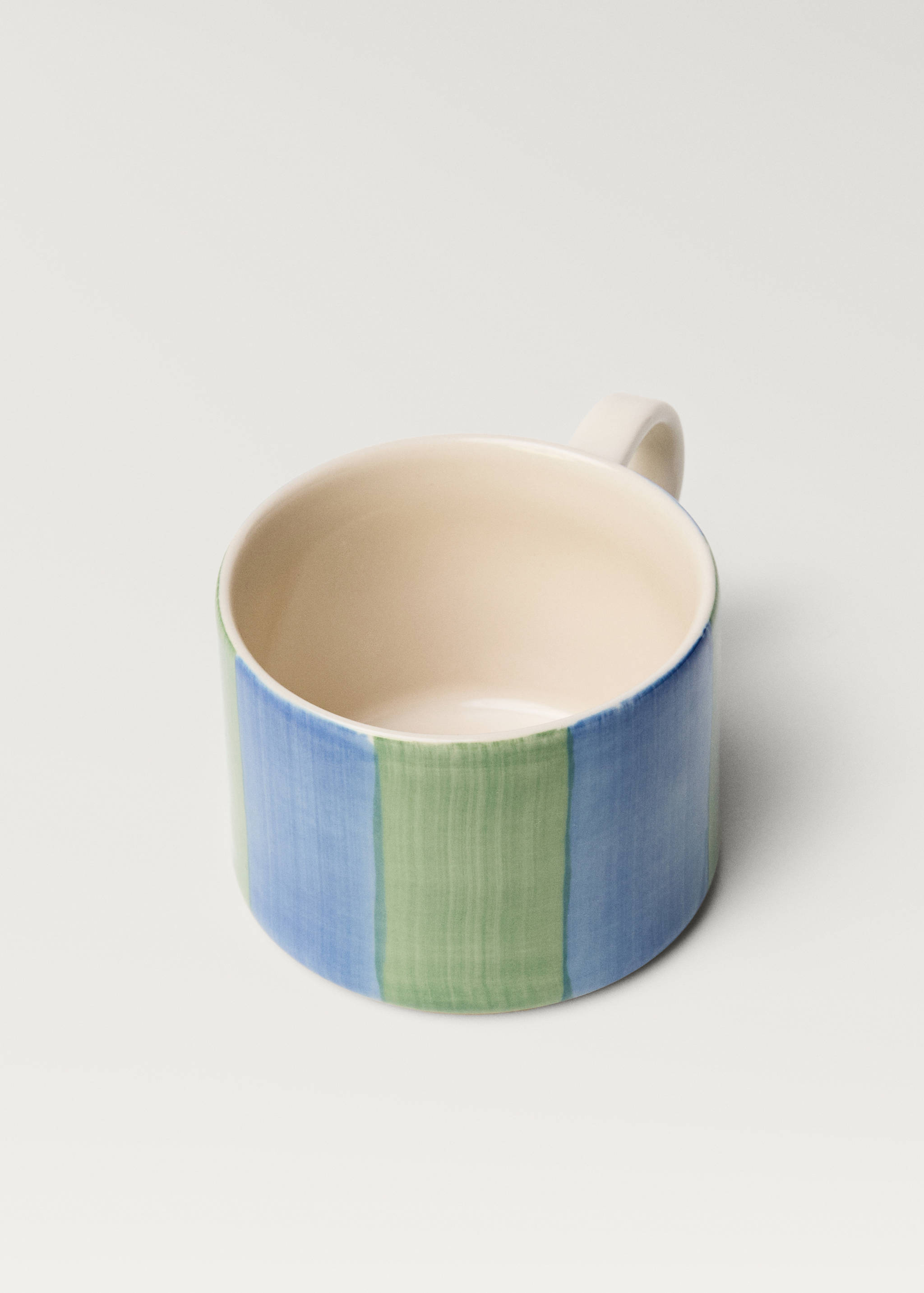 Stoneware cappuccino cup with stripes - Details of the article 1