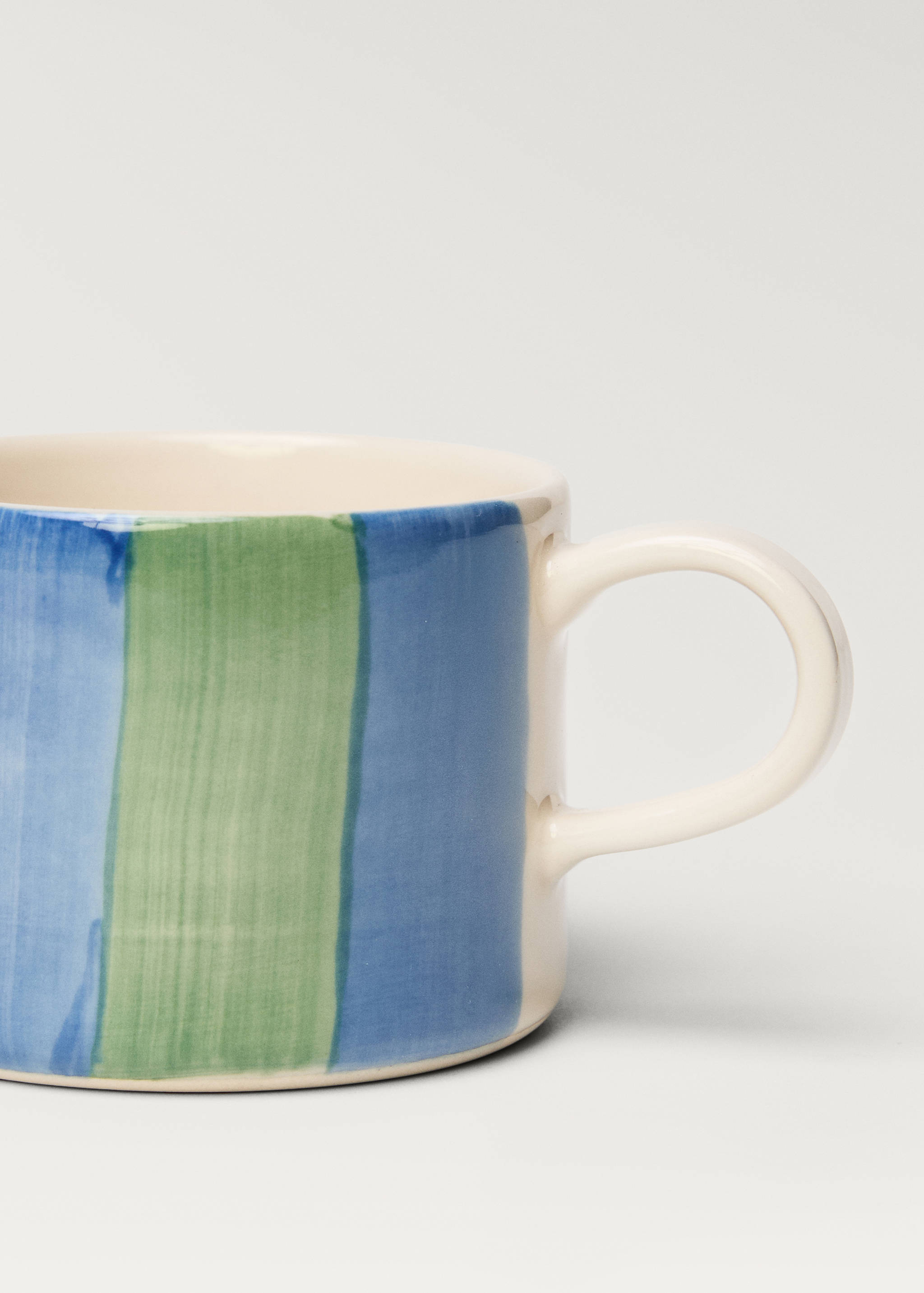 Stoneware cappuccino cup with stripes - Details of the article 2