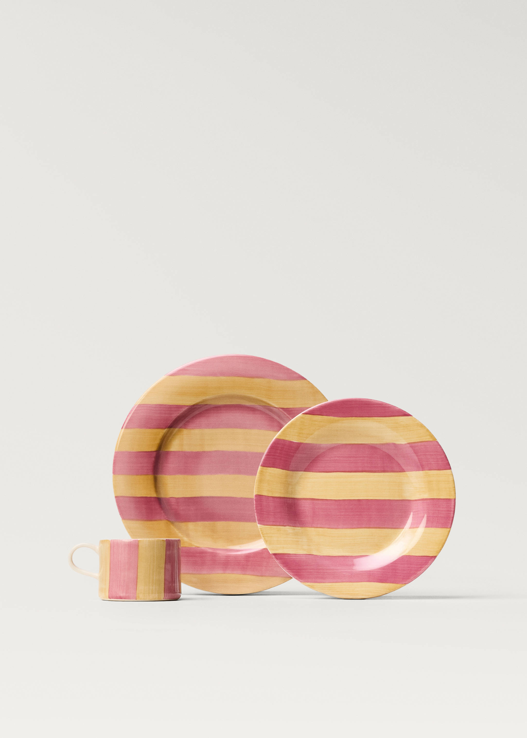 Stoneware cappuccino cup with stripes - Details of the article 3