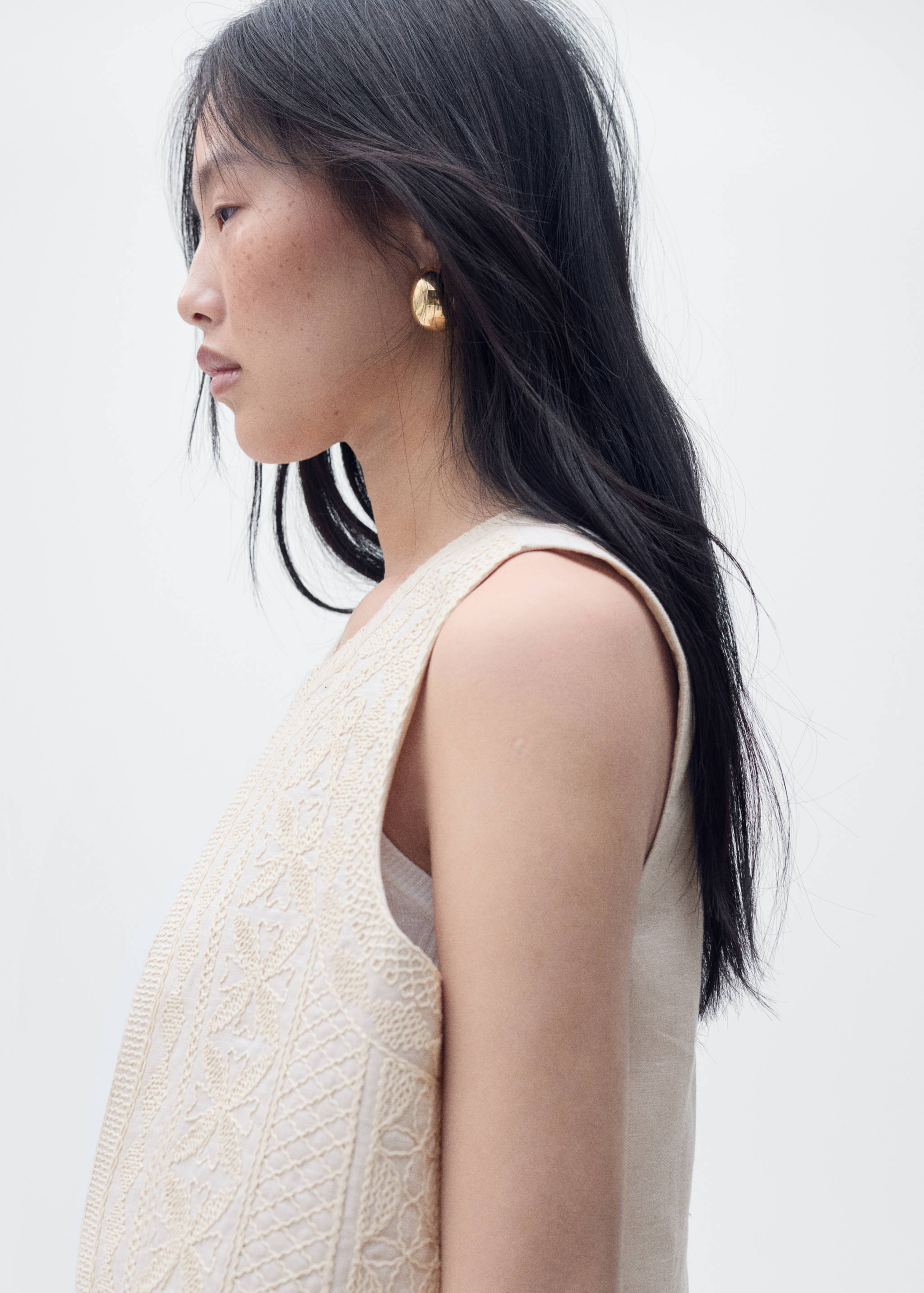 Bestickte Leinenweste - Detail des Artikels 2