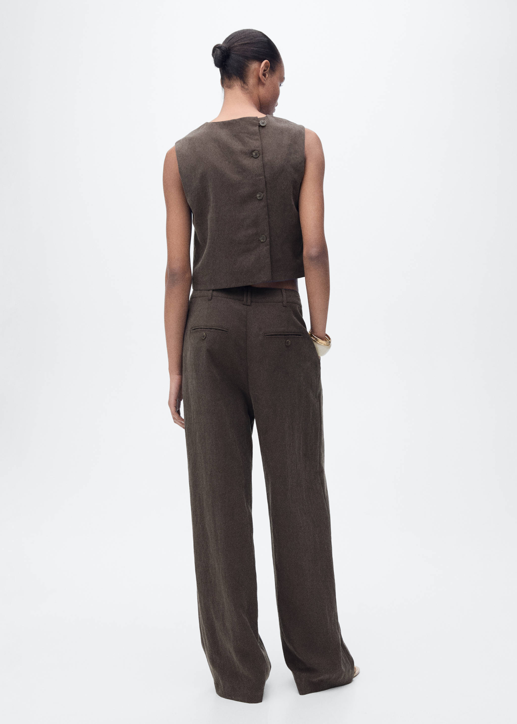 Egyenes szabású lyocell top hajtásokkal - A cikk hátulja