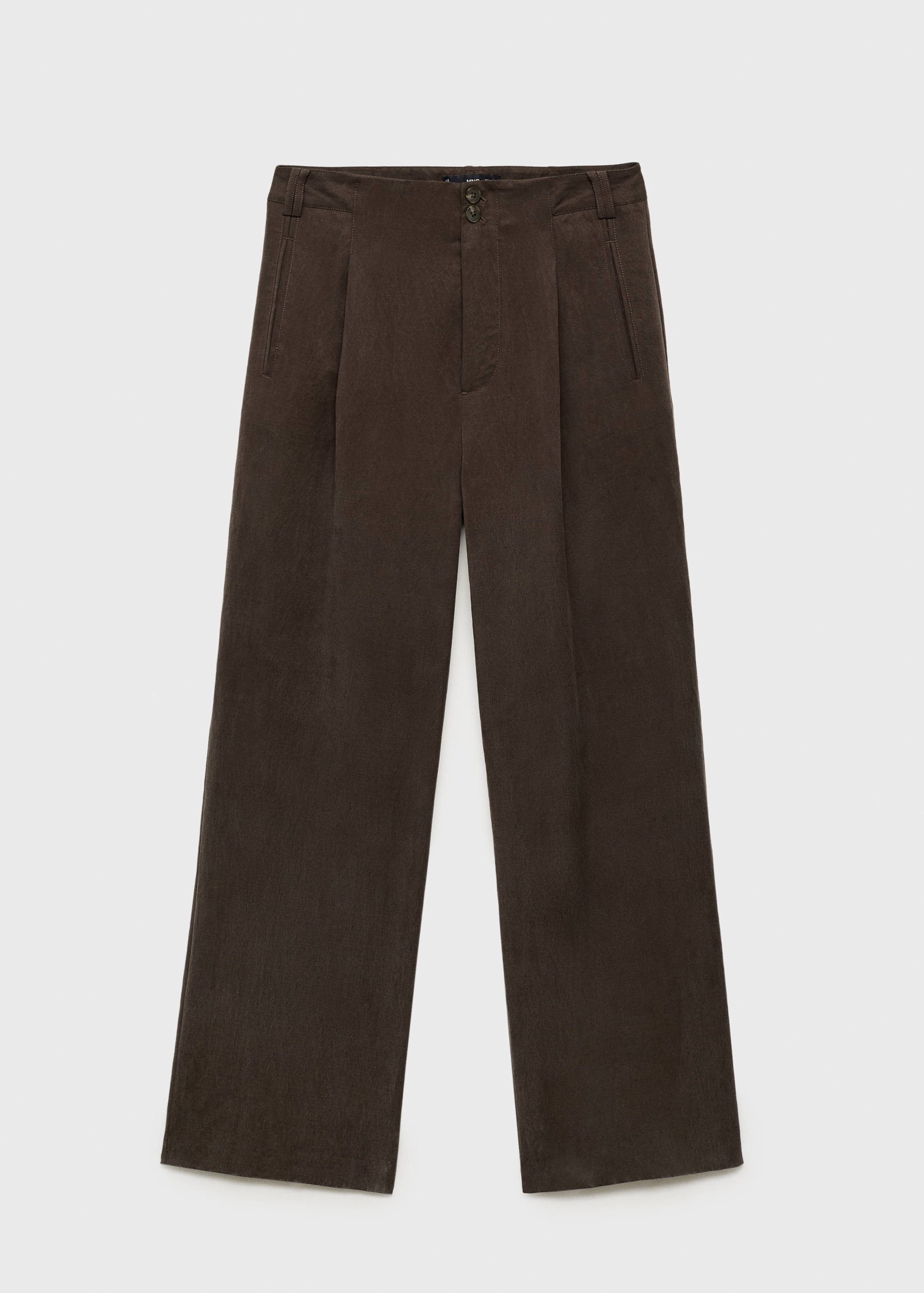 Straight-fit lyocell trousers with pleats - Article without model