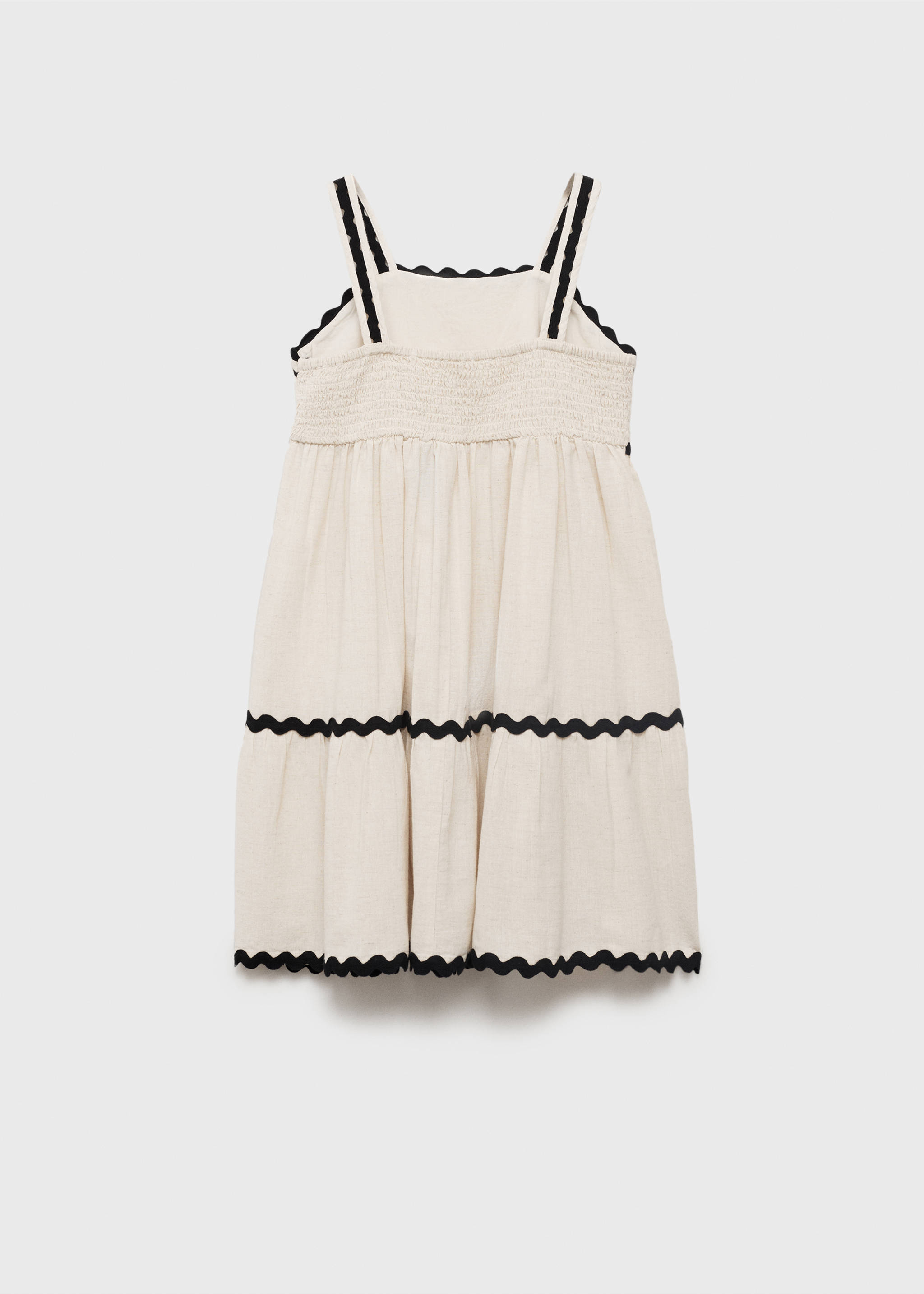 Linen dress with wave design - Reverse of the article, Light/Pastel Grey. Ref: 87098267-00.