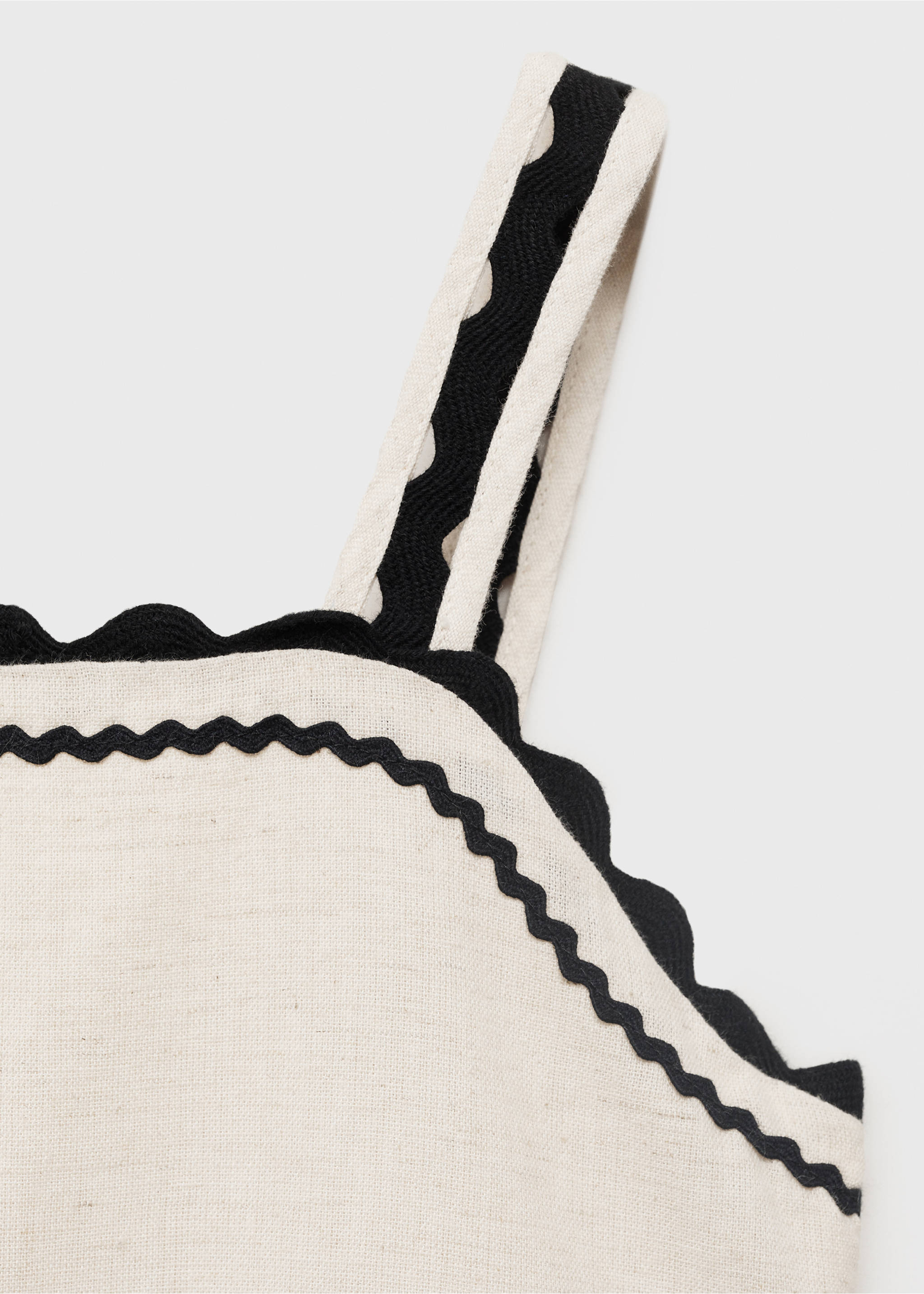 Linen dress with wave design - Details of the article 8, Light/Pastel Grey. Ref: 87098267-00.