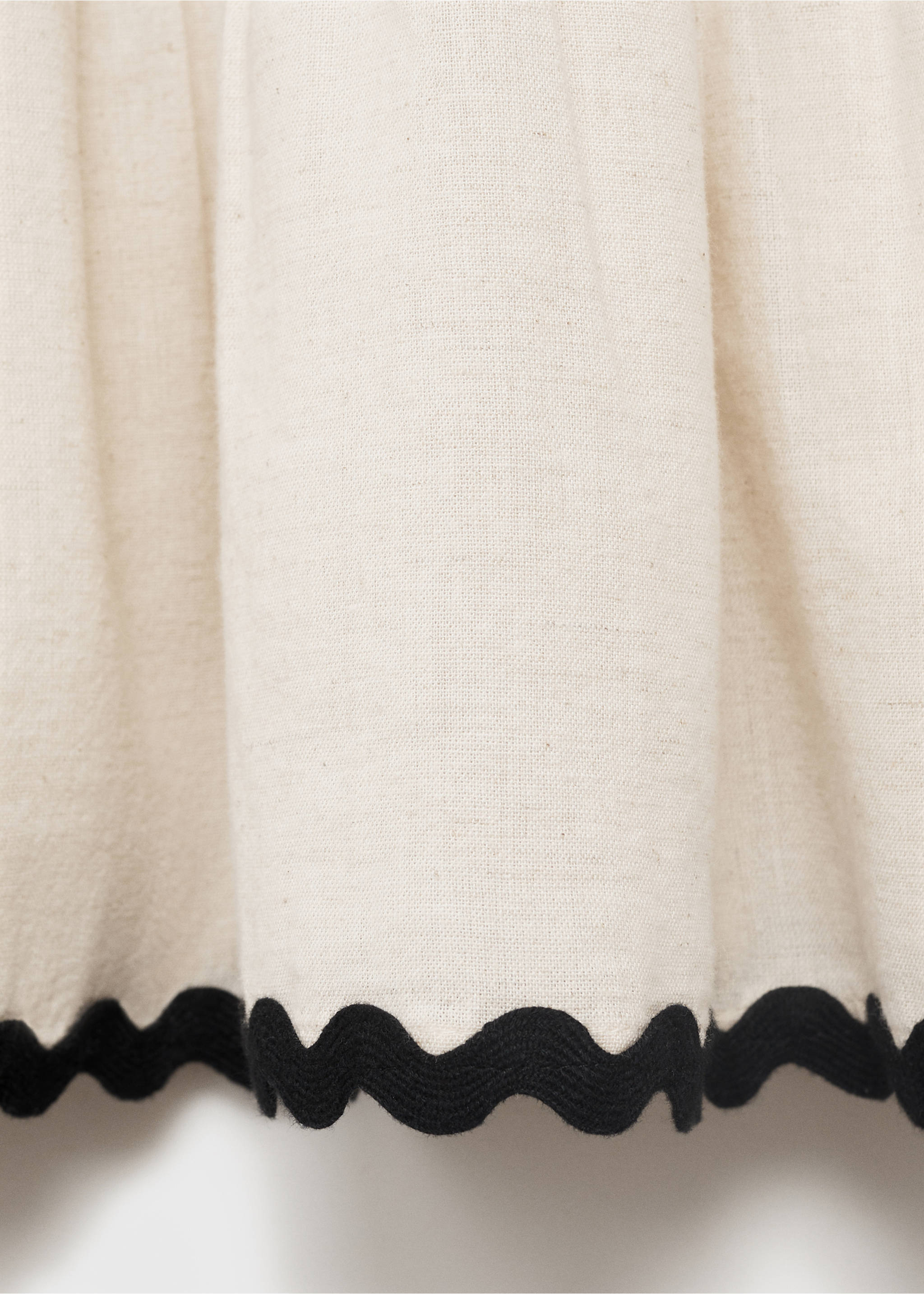 Linen dress with wave design - Details of the article 0, Light/Pastel Grey. Ref: 87098267-00.