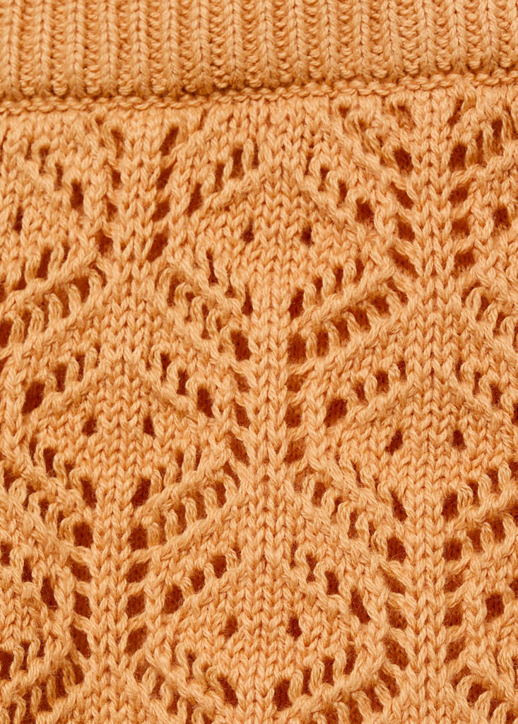 Openwork knitted shorts — Pastel Orange