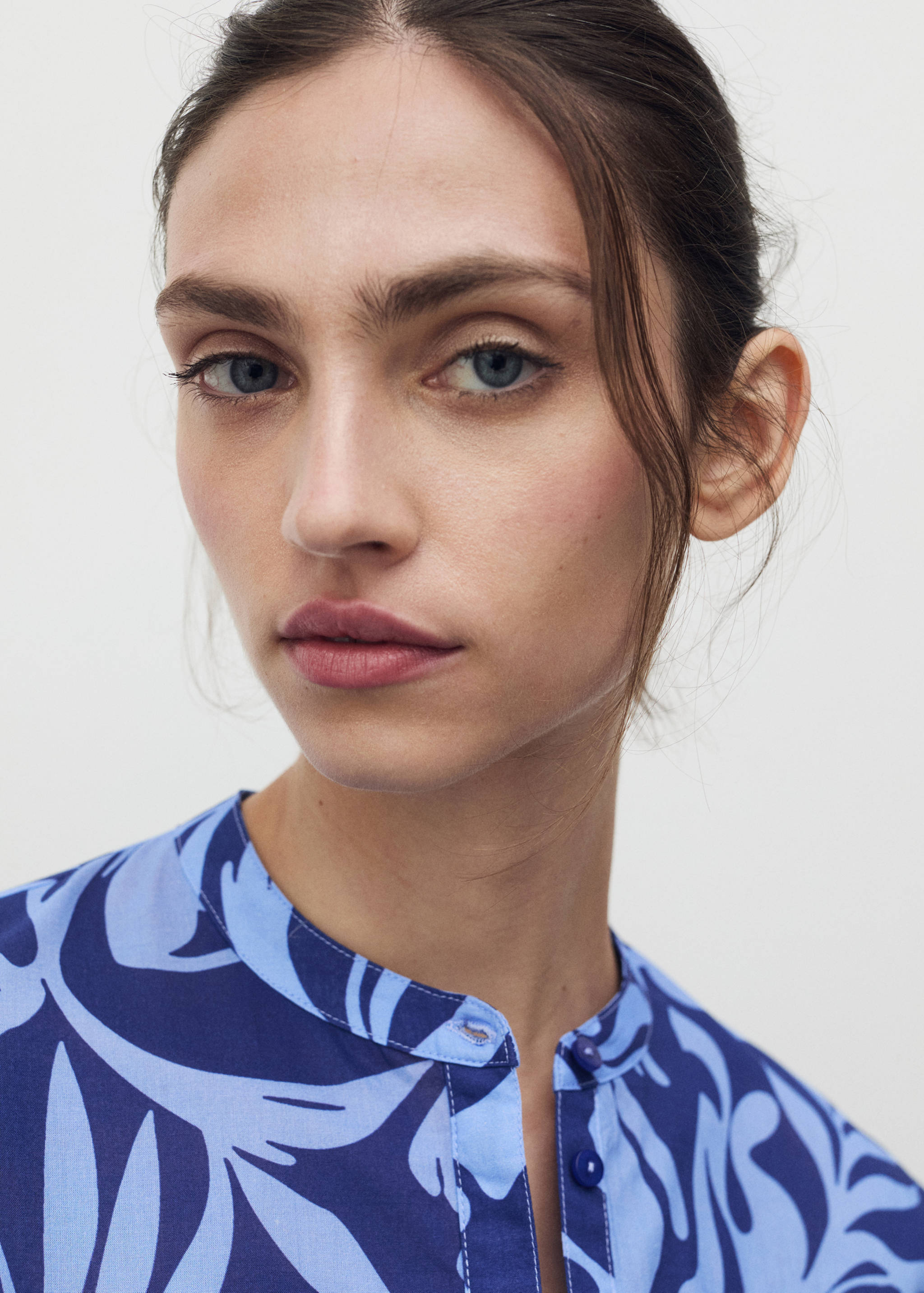 Baumwoll-Kaftan mit zweifarbigem Print - Detail des Artikels 1