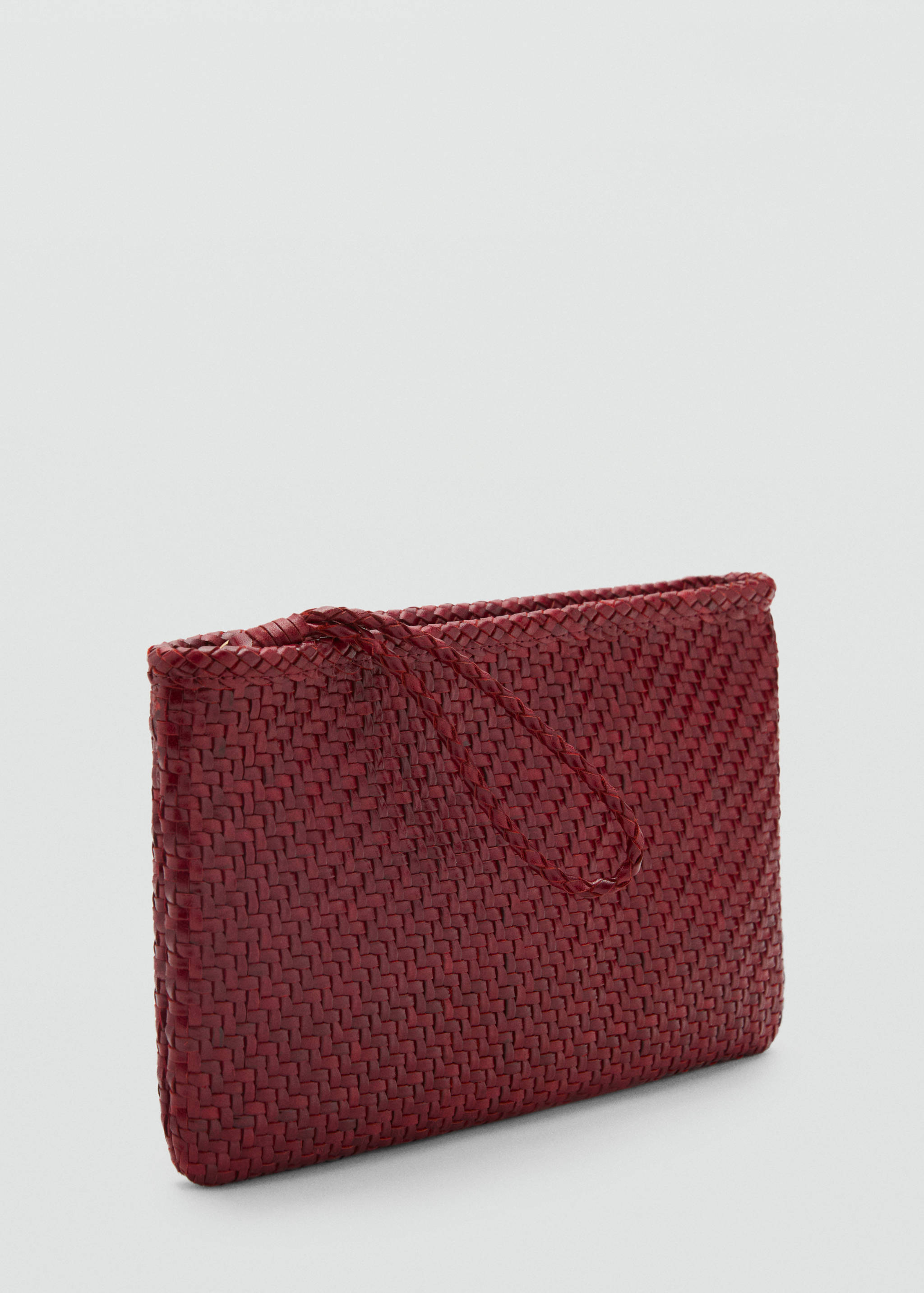 Leder-Pochette  im Flechtdesign - Mittlere Ansicht