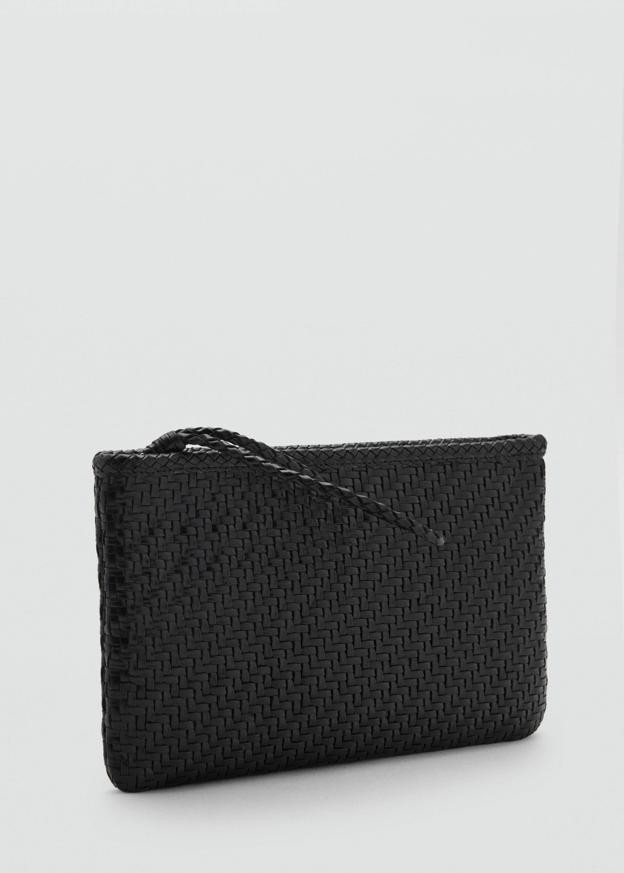 Leder-Pochette  im Flechtdesign - Mittlere Ansicht