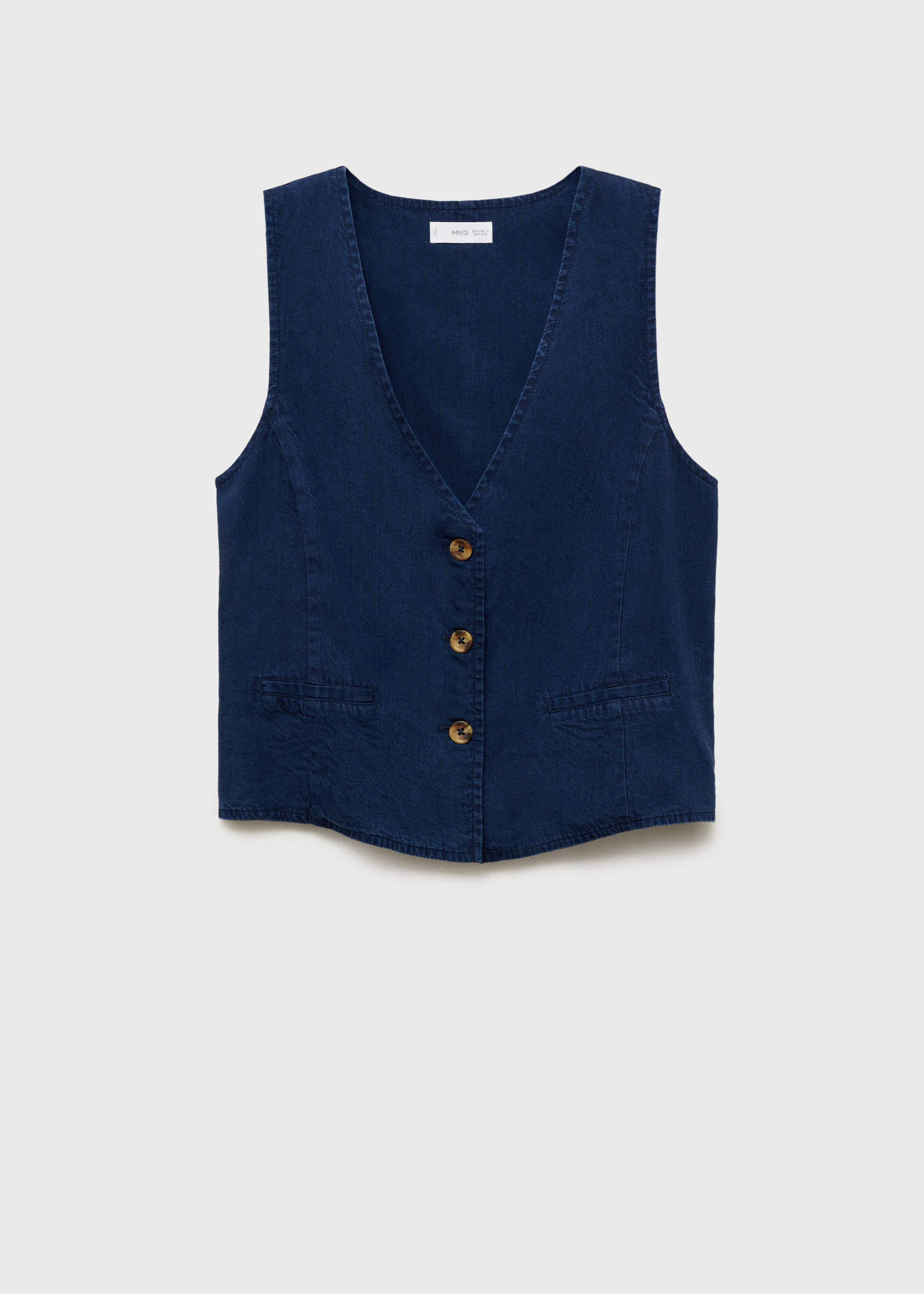Denim-effect lyocell waistcoat - Article without model