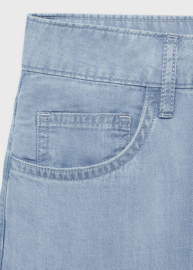 Straight-fit lyocell bermuda shorts — Medium Blue