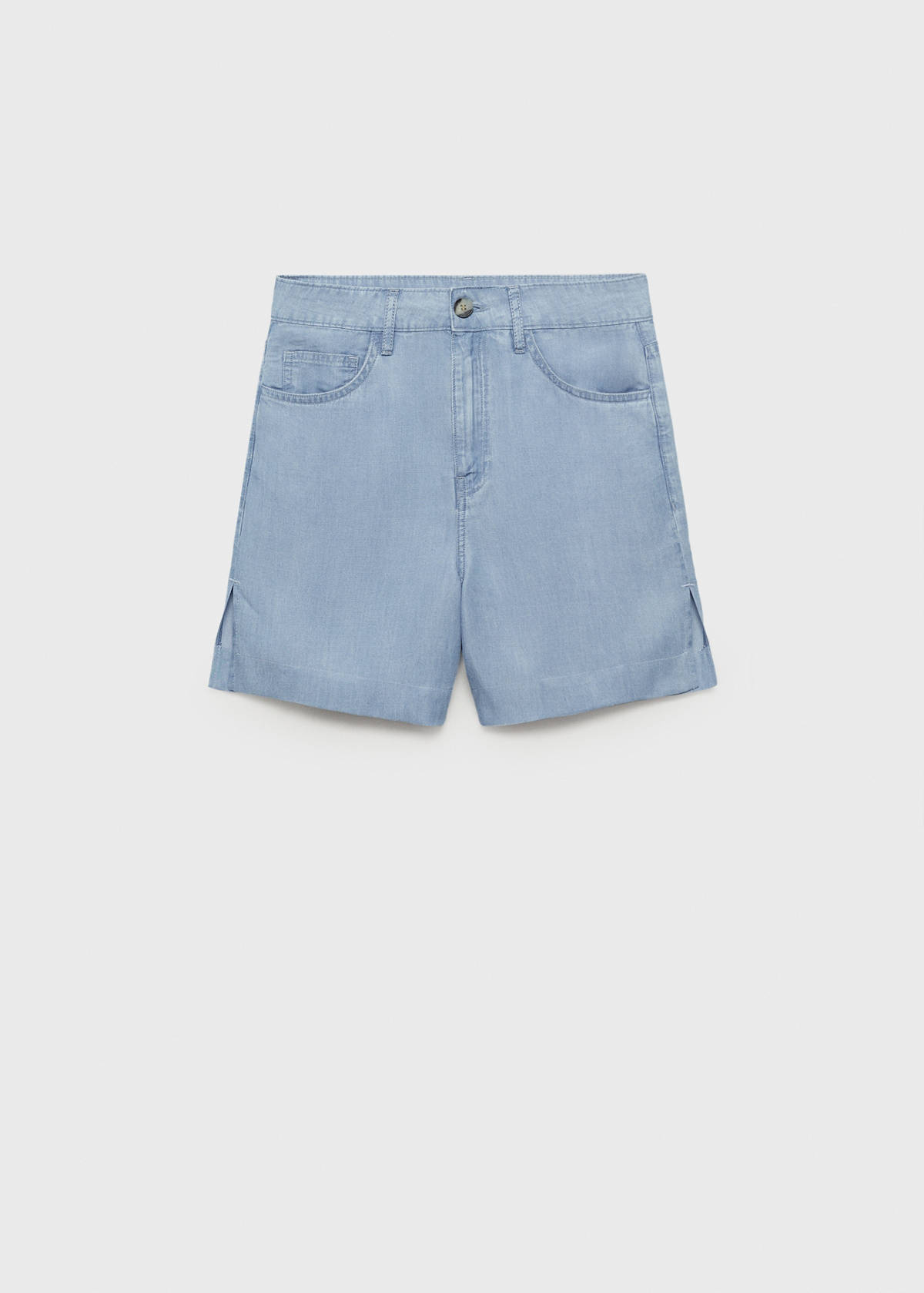 Straight-fit lyocell bermuda shorts — Medium Blue