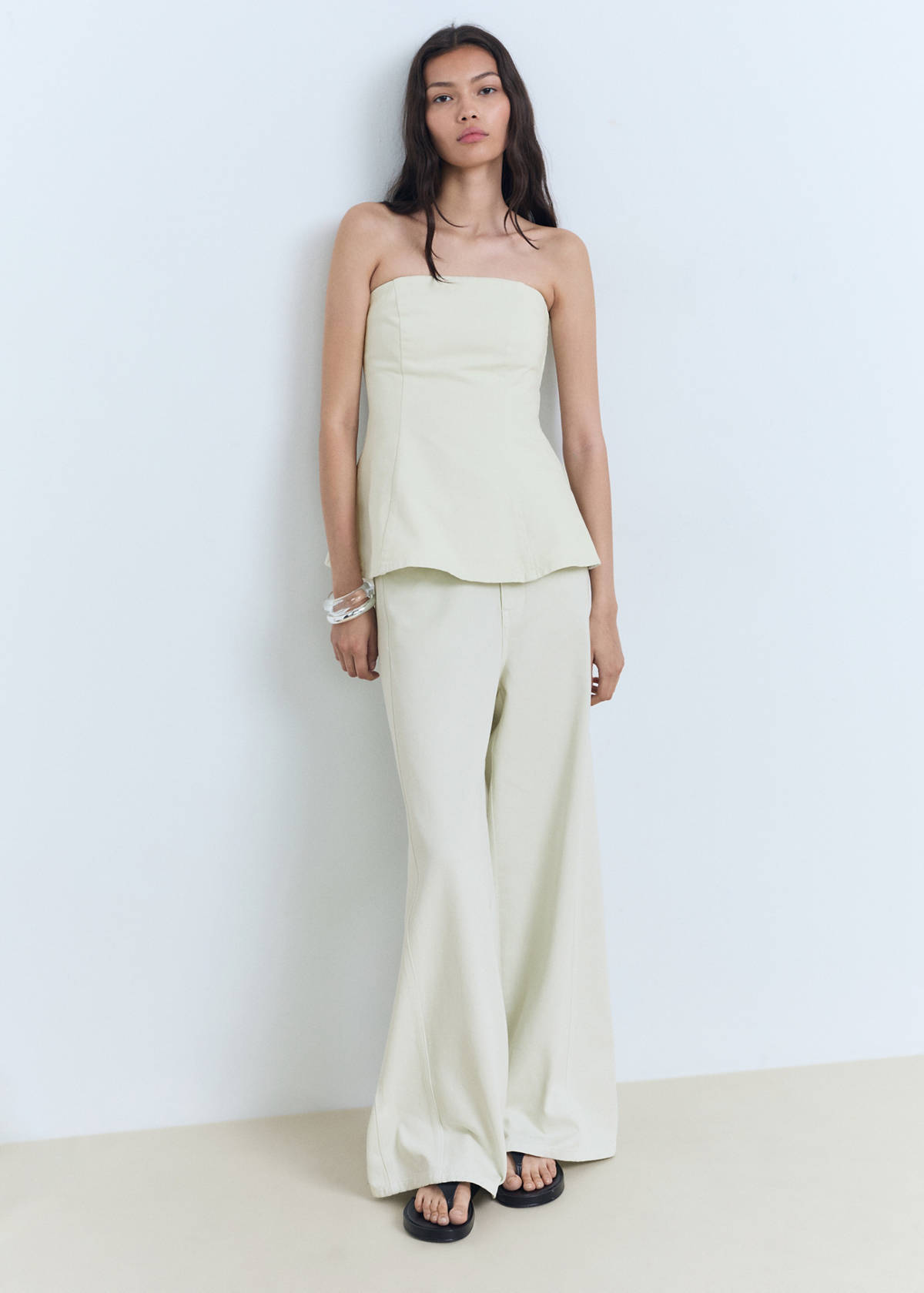 Strapless flared top — Pastel Green