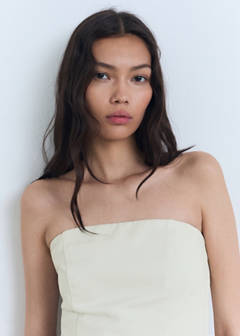 Strapless flared top — Pastel Green 1