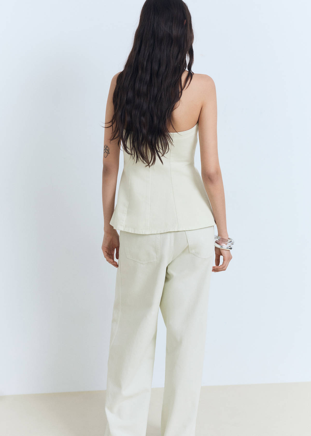 Strapless flared top — Pastel Green