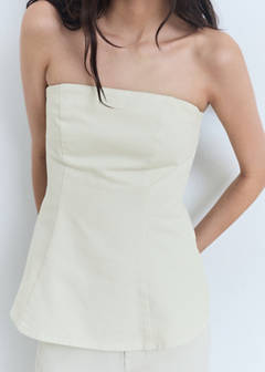 Strapless flared top — Pastel Green 4