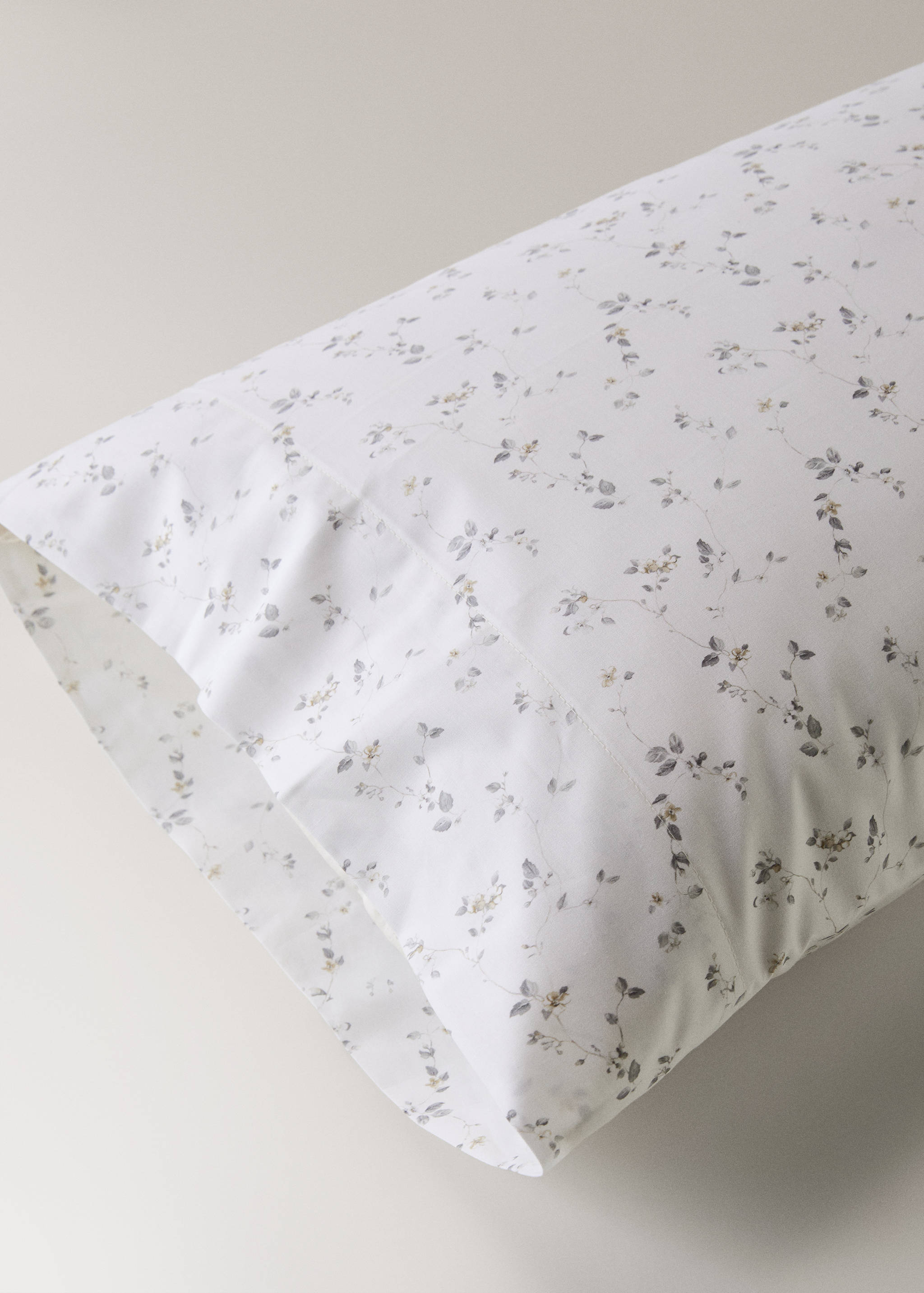 Funda almohada algodón percal flores 45x110 cm - Detalle del artículo 2