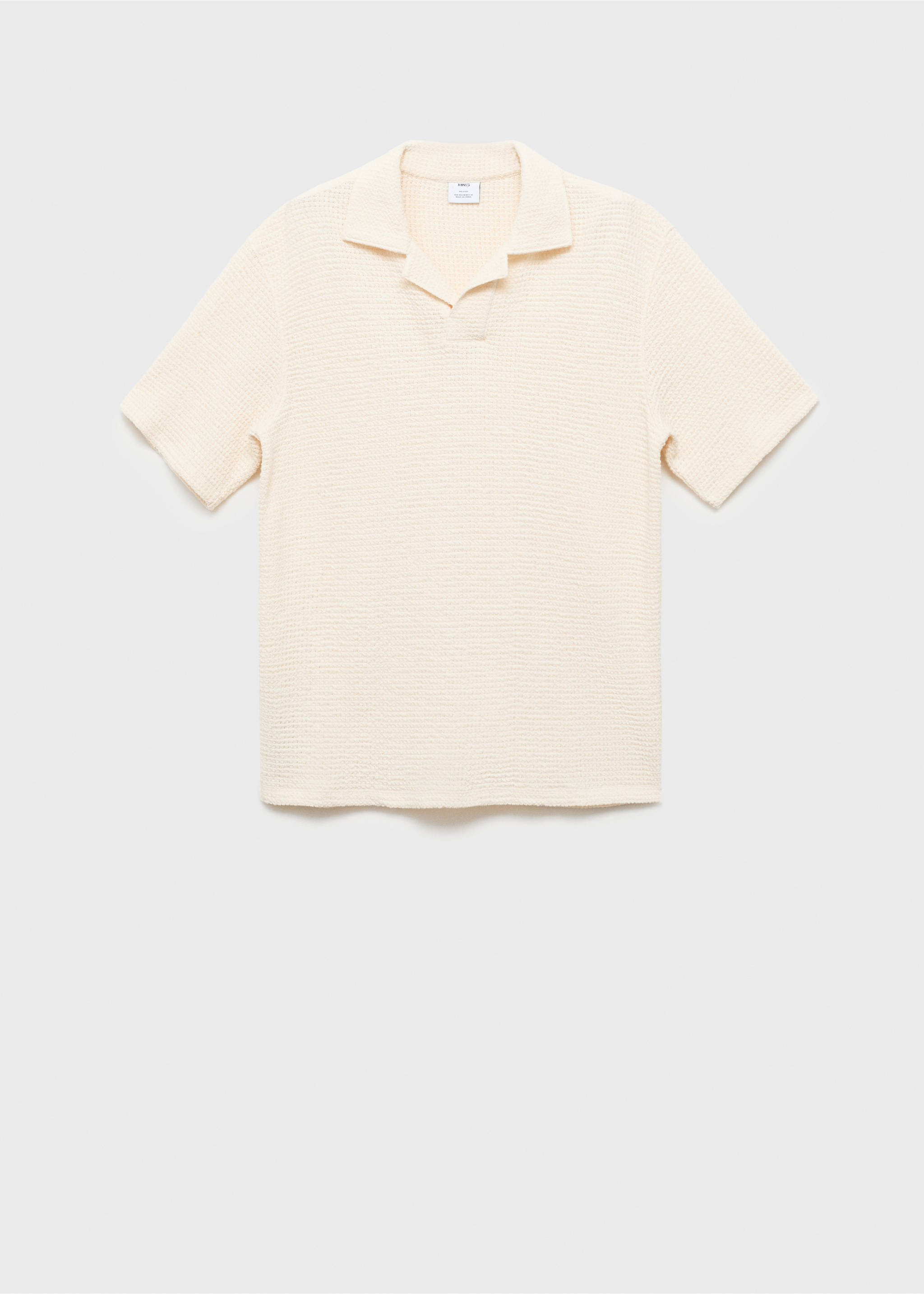 Polo algodón crochet - Artículo sin modelo, Blanco marfil. Ref: 87099207-00.