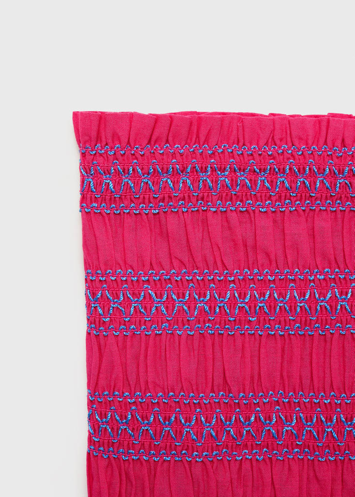 Strapless top with ruffles — Fuchsia