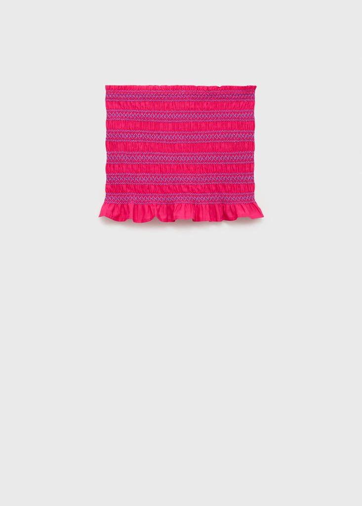 Strapless top with ruffles — Fuchsia