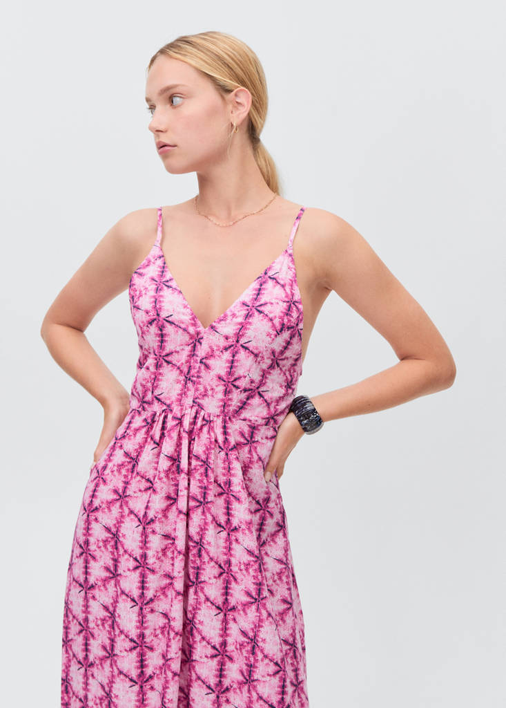 Long dress with open back — Pink