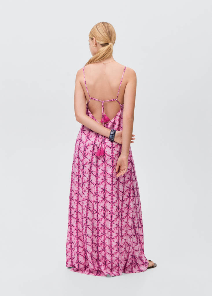 Long dress with open back — Pink