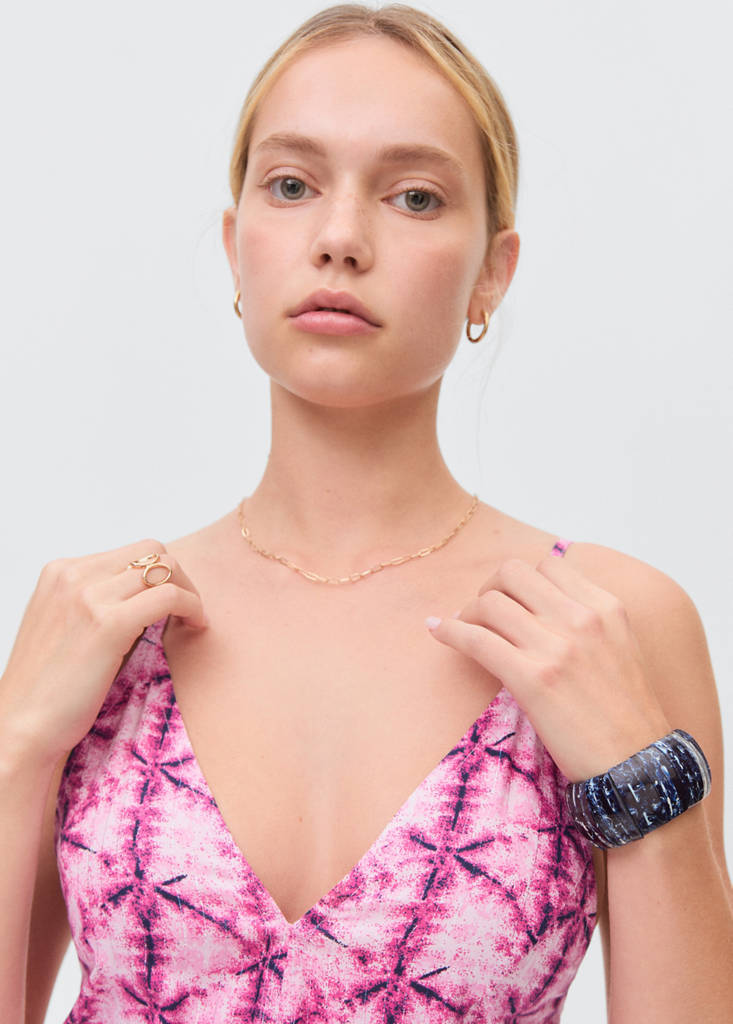 Long dress with open back — Pink