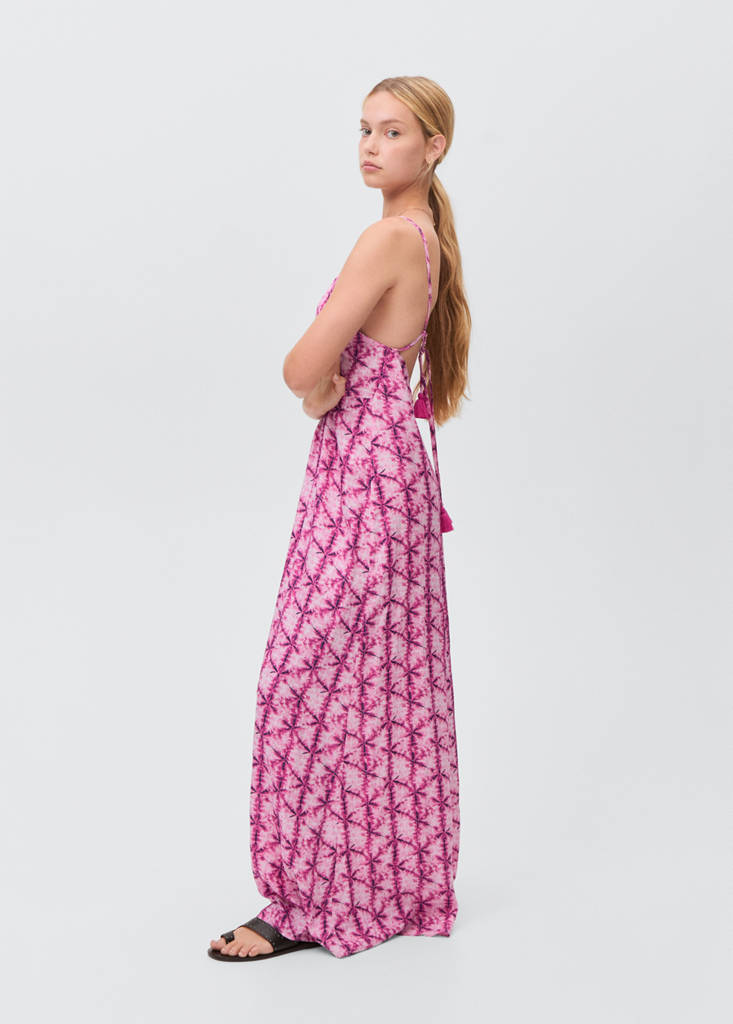 Long dress with open back — Pink